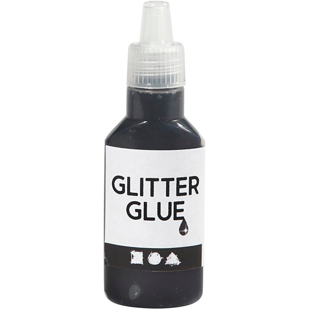 Glitterlim, sort, 25ml