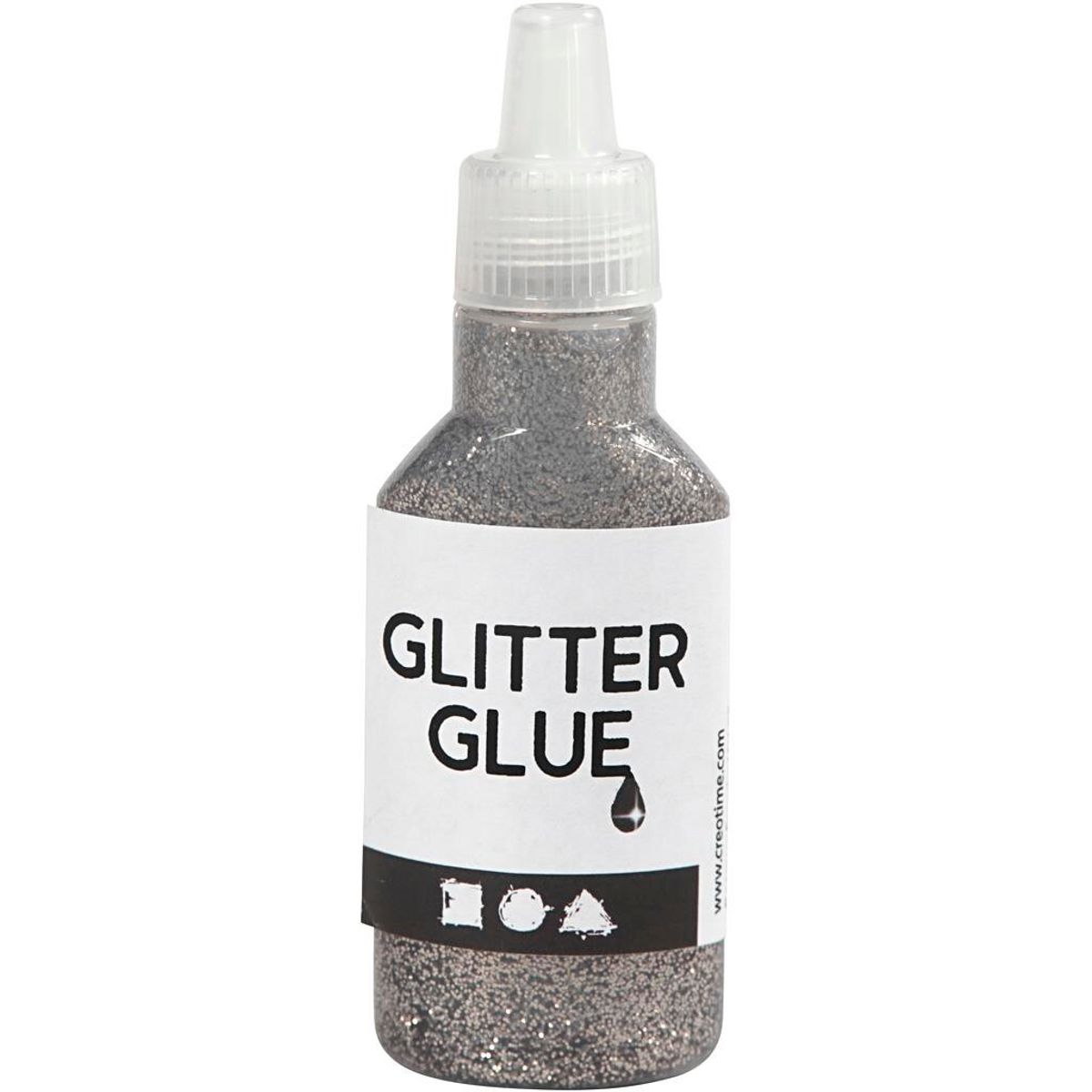 Glitterlim, grå, 25ml