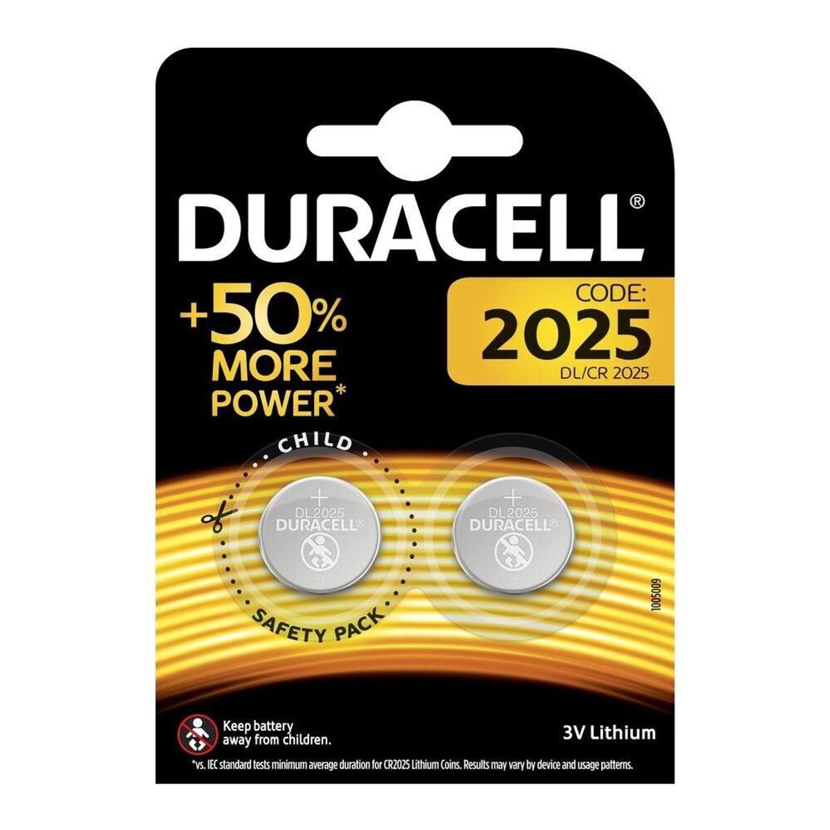 Duracell knapcelle 3v CR2025, 2 pk.