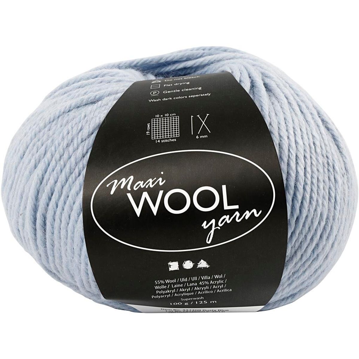 Maxi Wool uldgarn, L: 125 m, sart blå, 100g