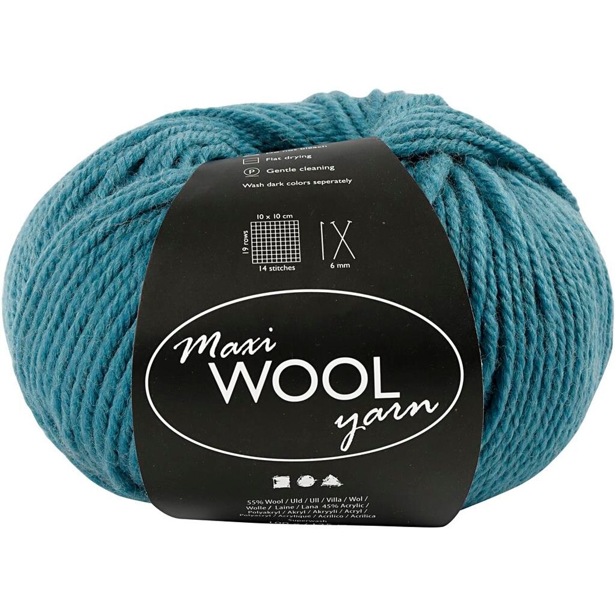 Maxi Wool uldgarn, L: 125 m, petrol, 100g