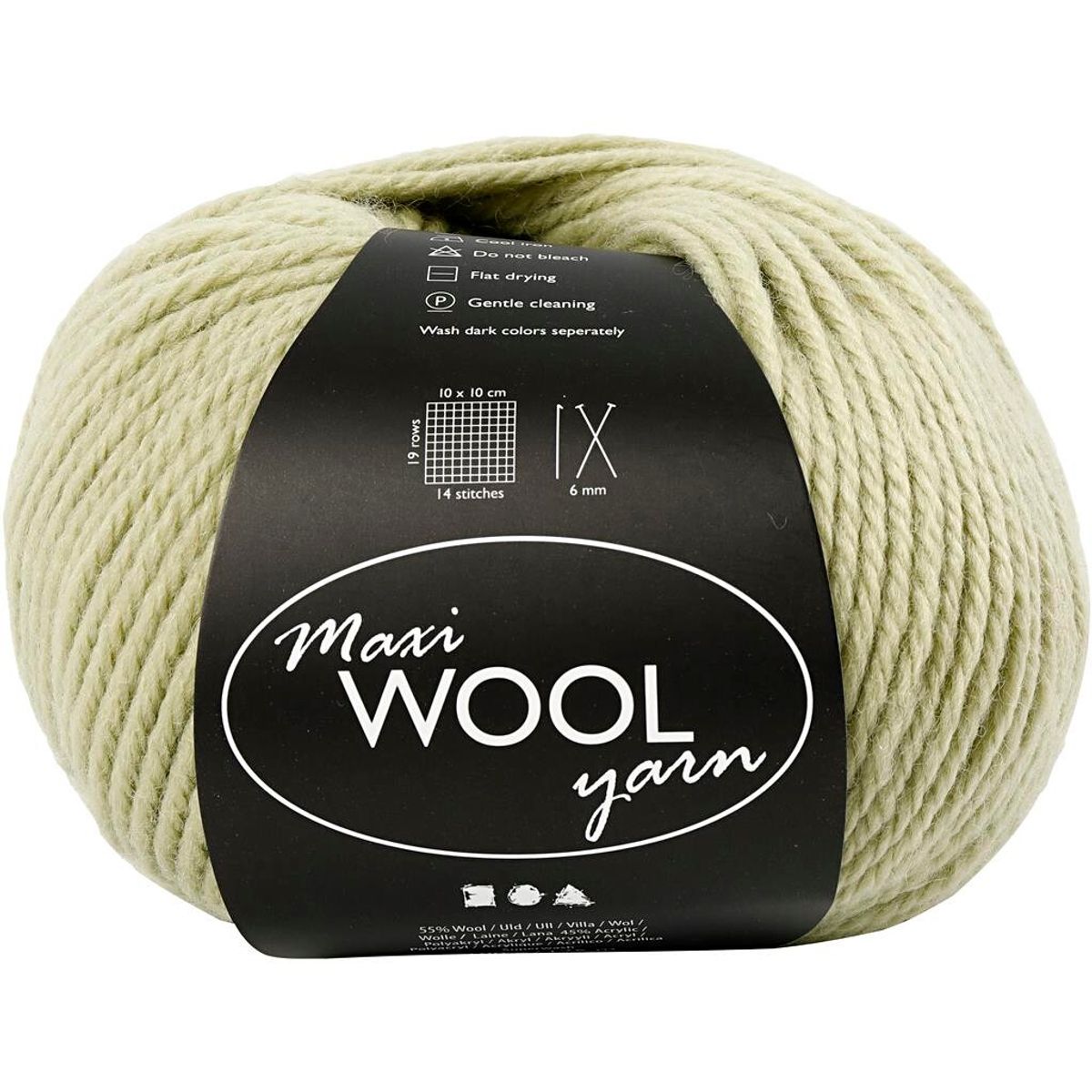 Maxi Wool uldgarn, L: 125 m, lys grøn, 100g