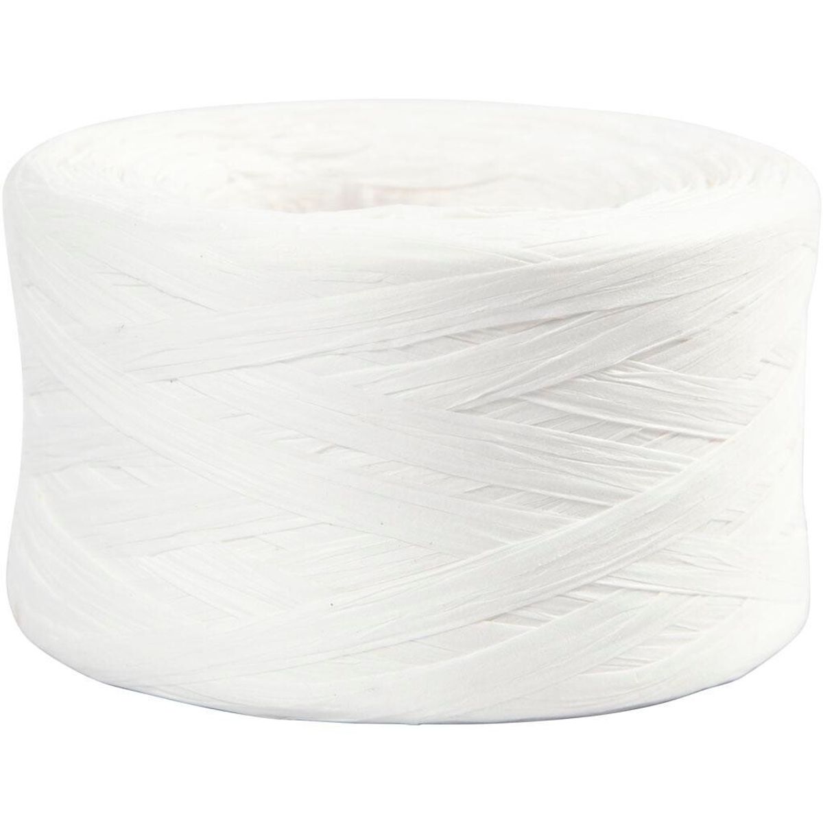 Raffia papirgarn, B: 7-8 mm, hvid, 100m