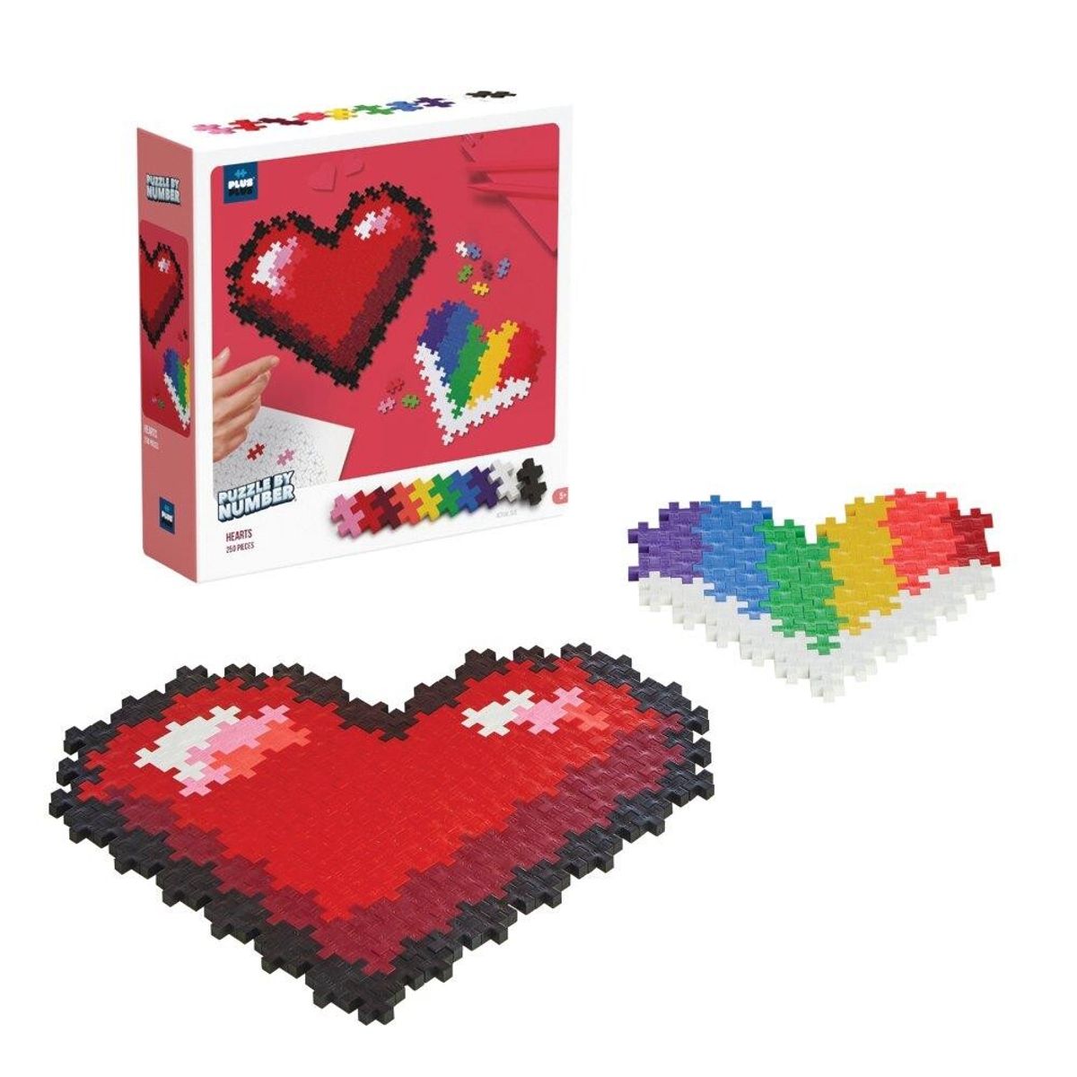 Plus-Plus Puzzle-By-Numbers Hearts