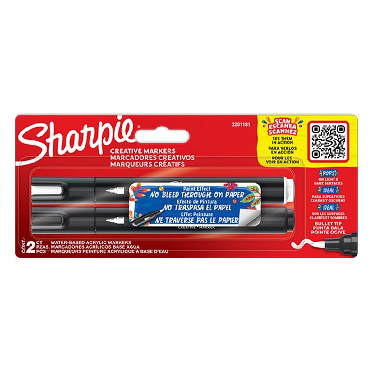 Sharpie Creative akrylmarker 2 stk. sort/hvid