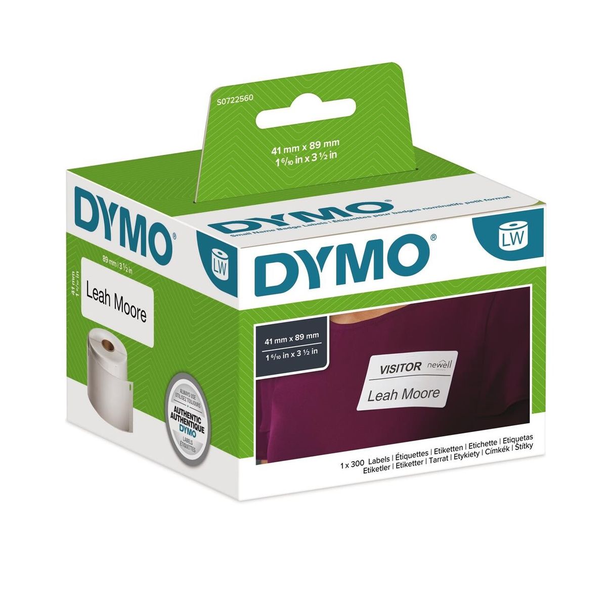 DYMO lille navne-skilt aft. 41x89mm 11356