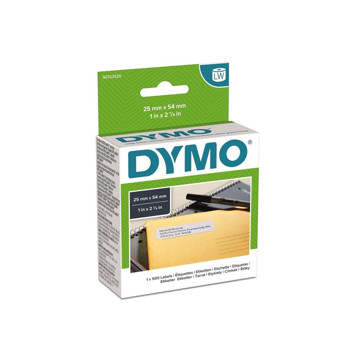 DYMO stor returadresse-etiket 25x54mm 500stk/rul