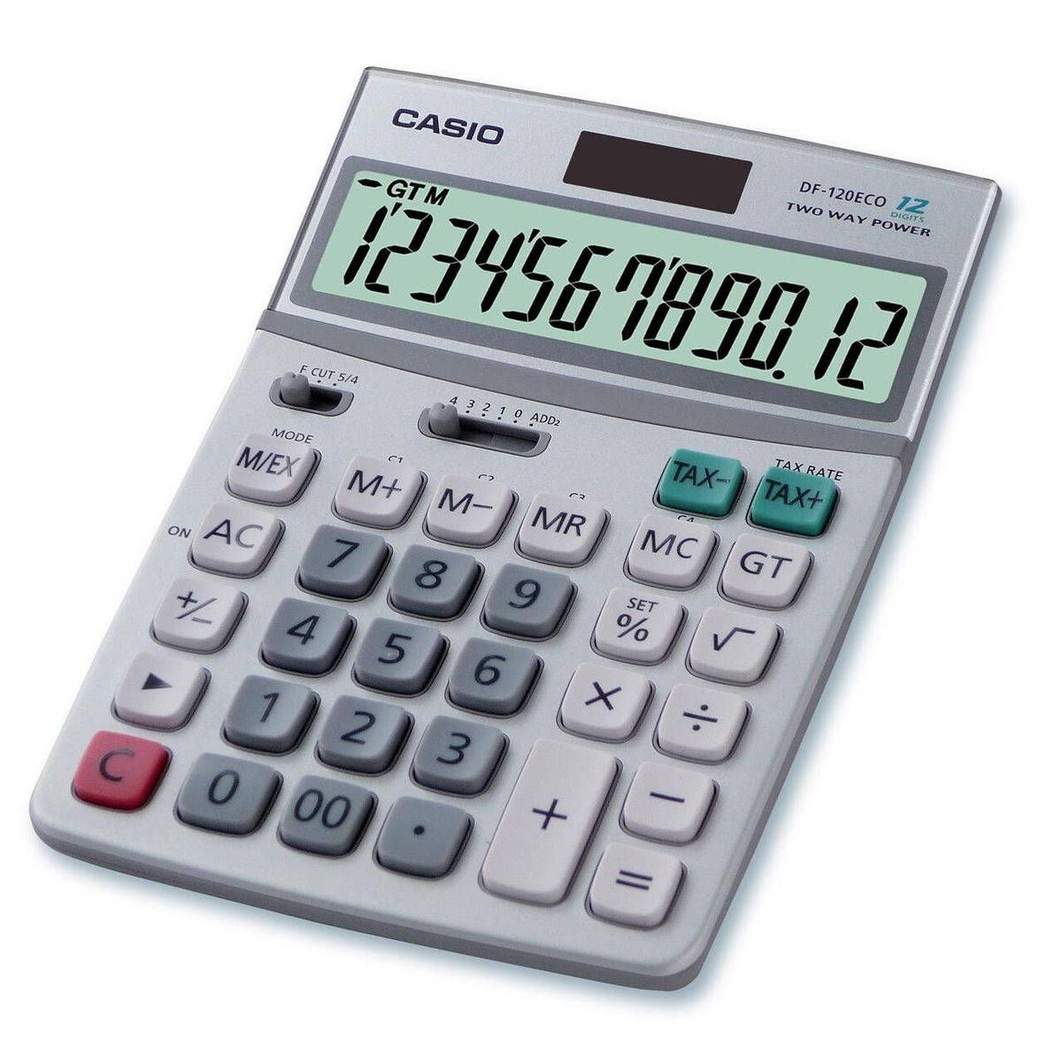 Lommeregner Casio DF-120ECO tax, 12 cifr