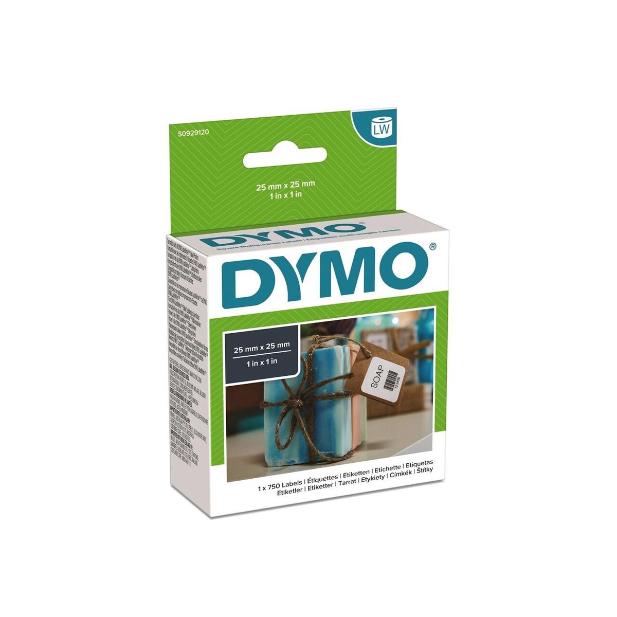 DYMO universal-etiket aft. 25x25 mm rl/750 stk