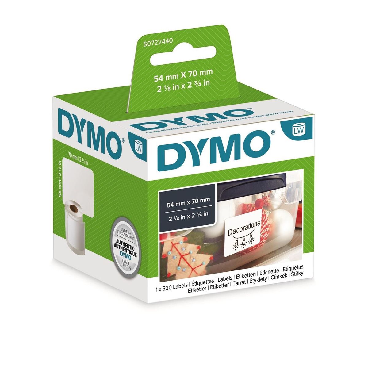 DYMO universal-etiket stor 70x54 mm rl/320 stk. 99