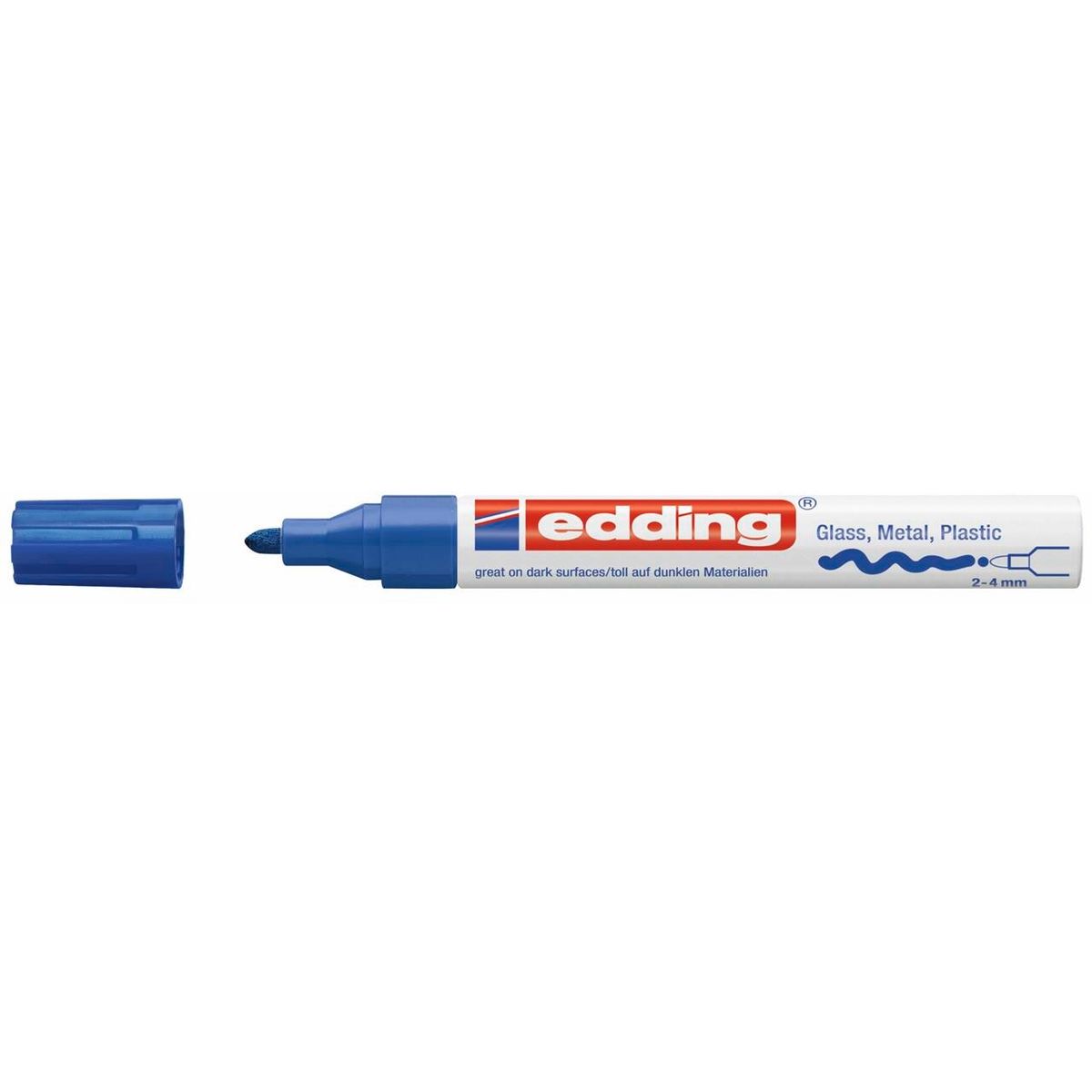 Marker Edding 750 permanent, blå 2-4mm rund spids