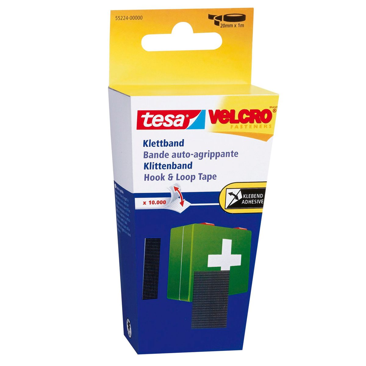 Burretape tesa Velcro sort 20mmx1m/pak 55224