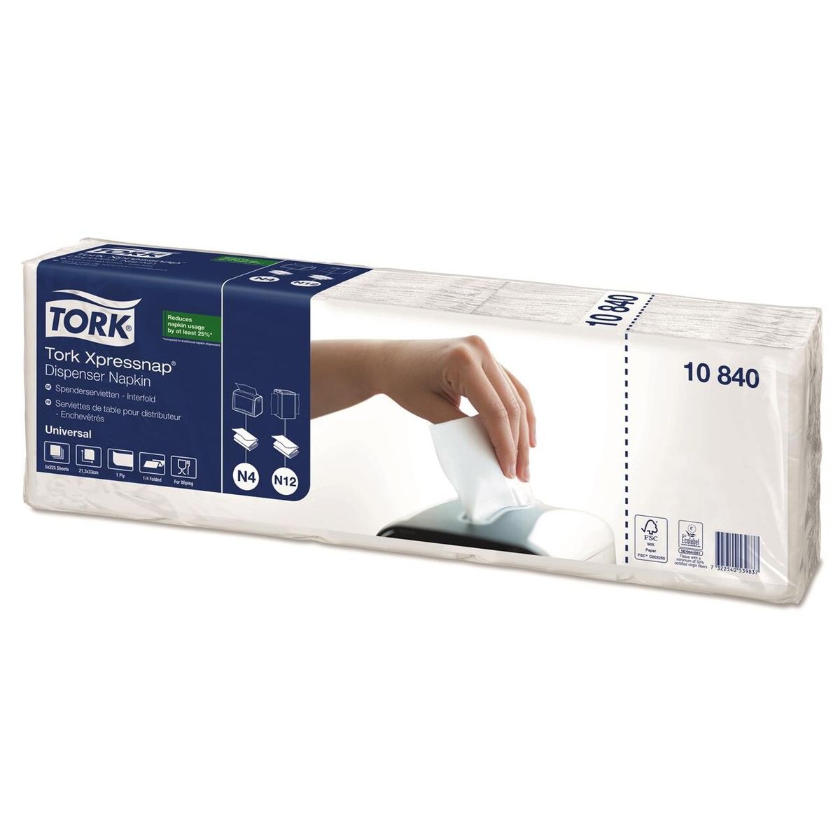 Tork 10840 Xpressnap Universal 1-lags 4-fold N4