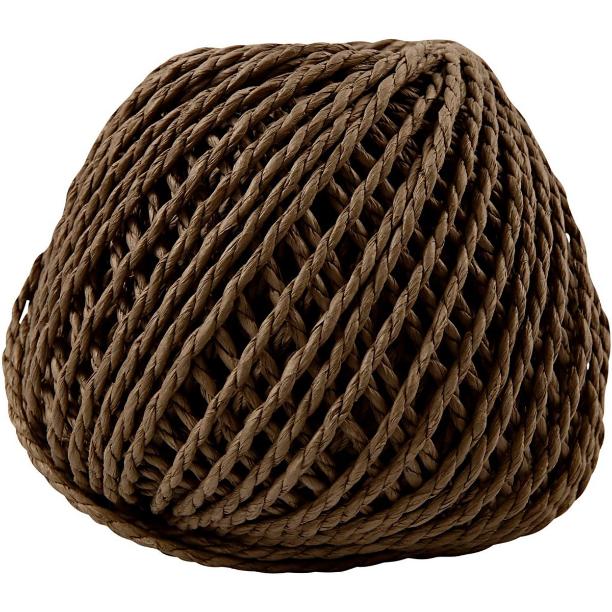 Paperyarn, 2,5-3 mm, mørk brun, 150 g