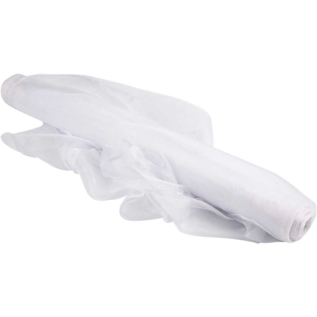 Organza stof, 50 cm, hvid, 10 m.