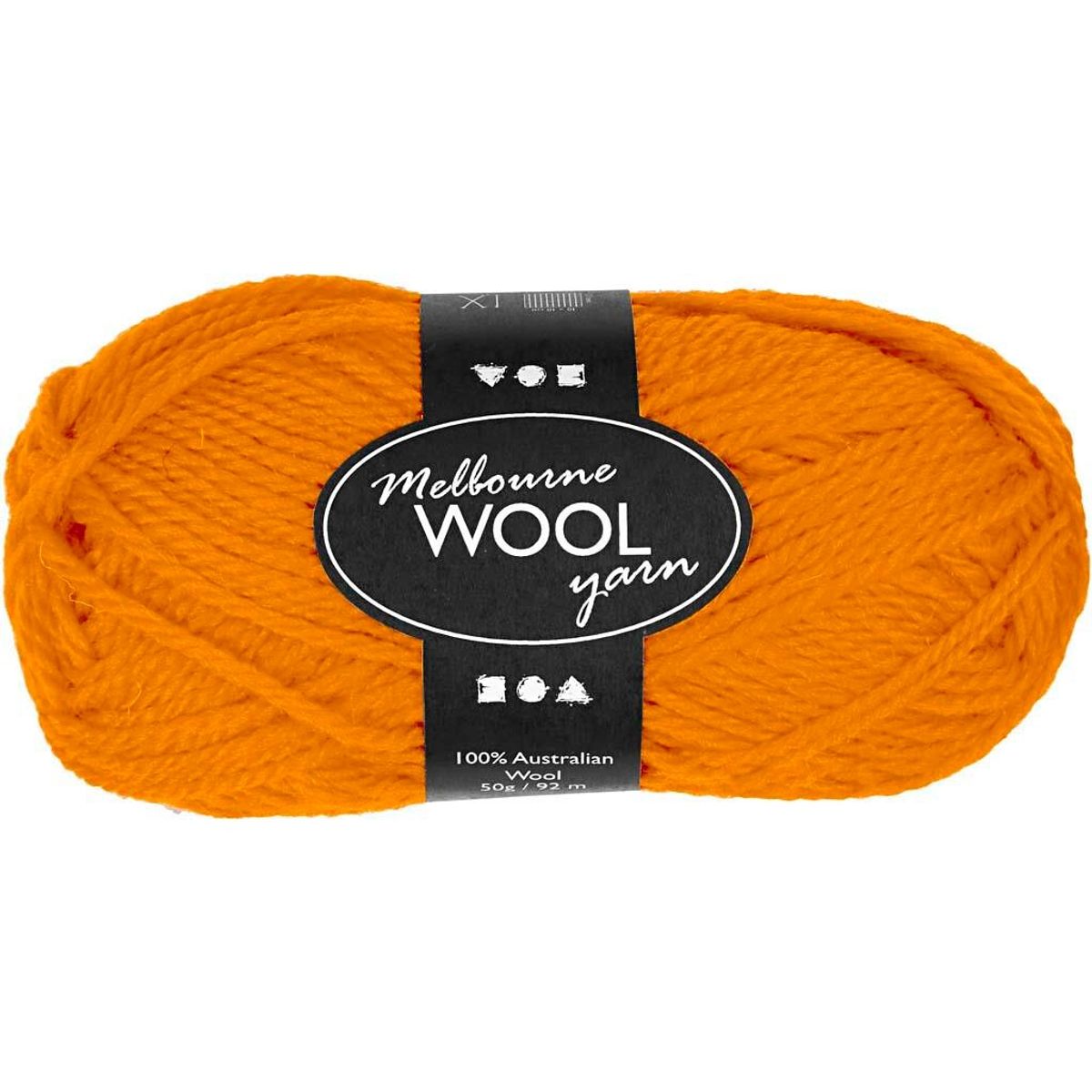 Melbourne uldgarn, 92 m, orange, 50 g