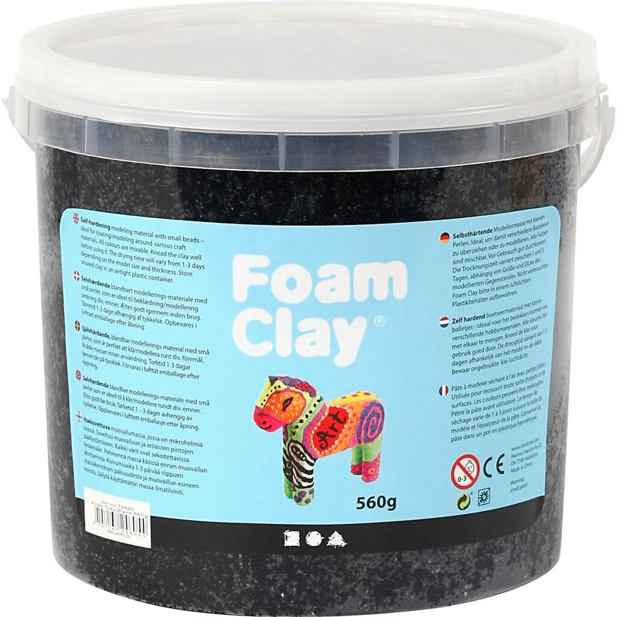 Foam Clay, sort, 560 g