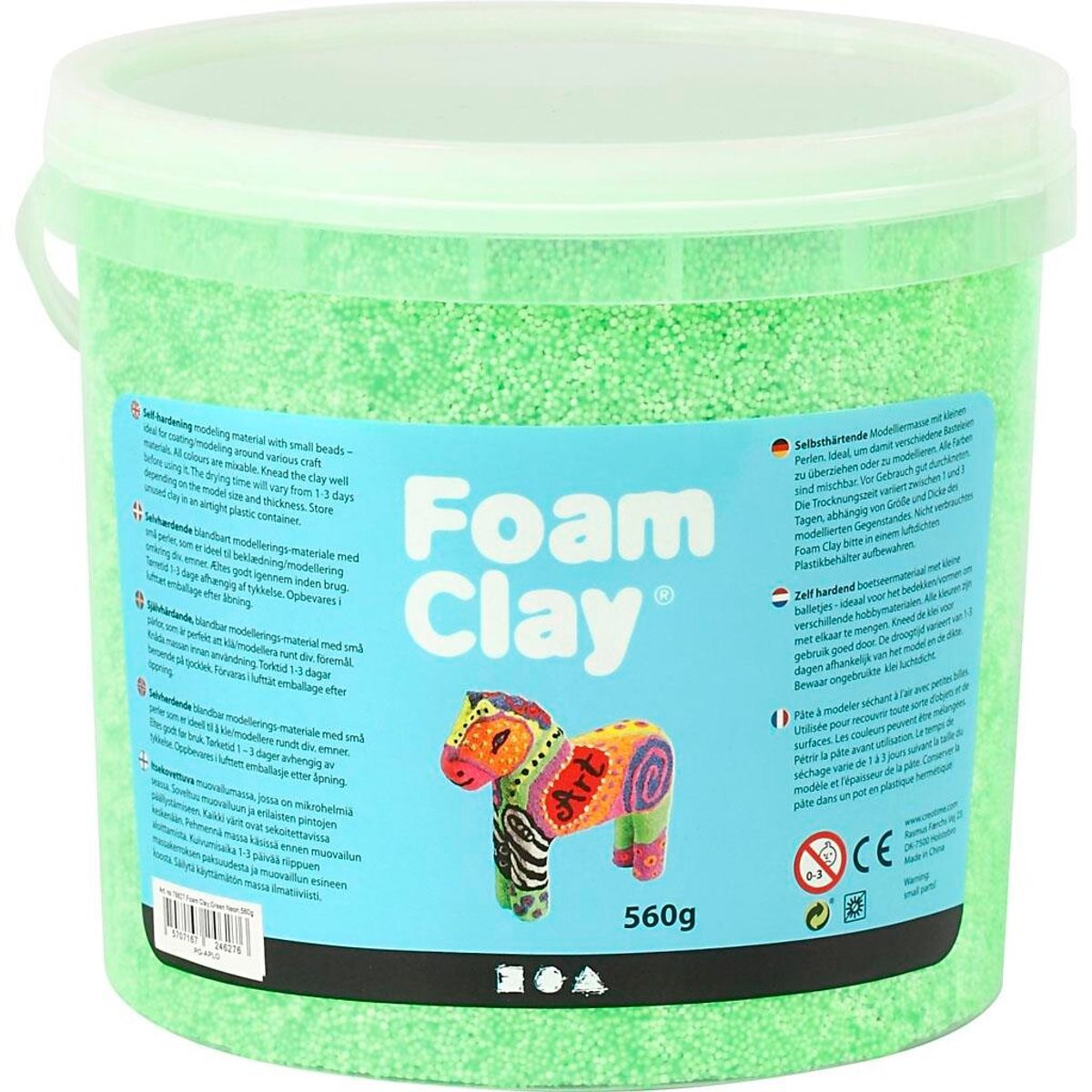 Foam Clay, grøn neon, 560 g