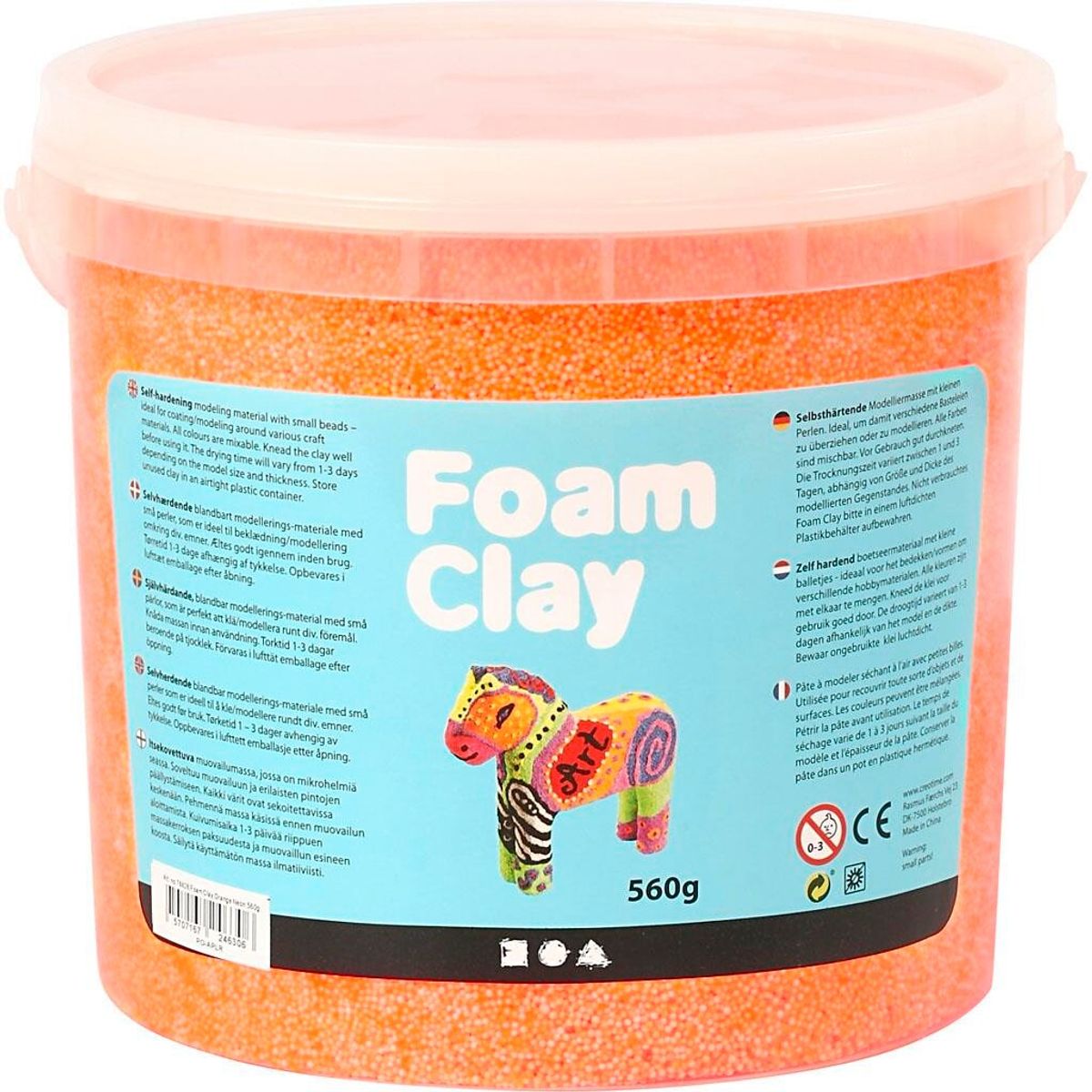 Foam Clay, orange neon, 560 g