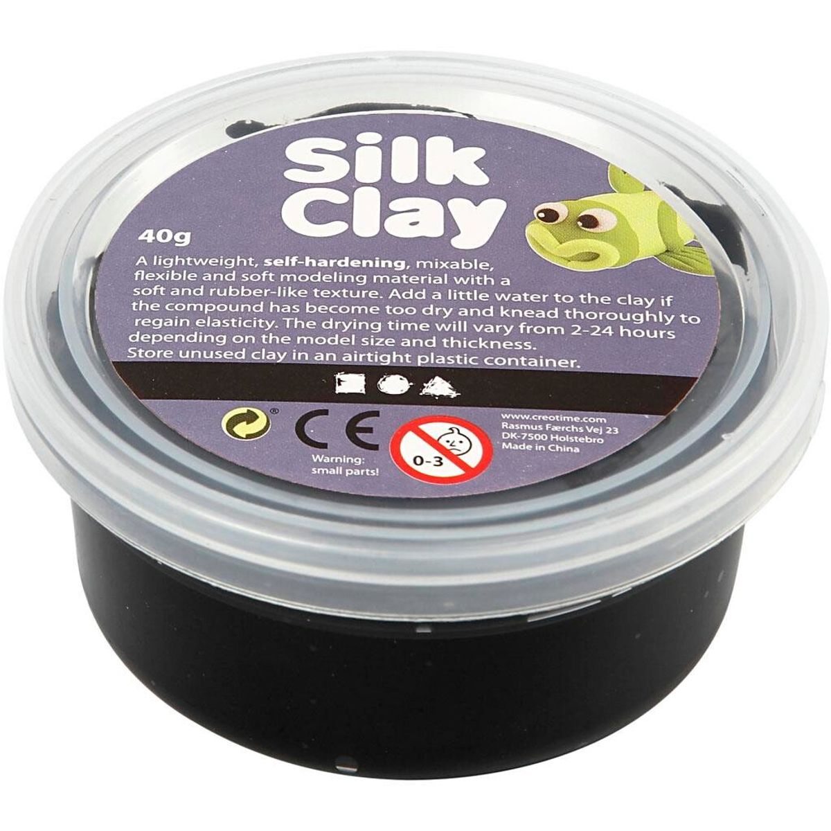 Silk Clay, sort, 40 g