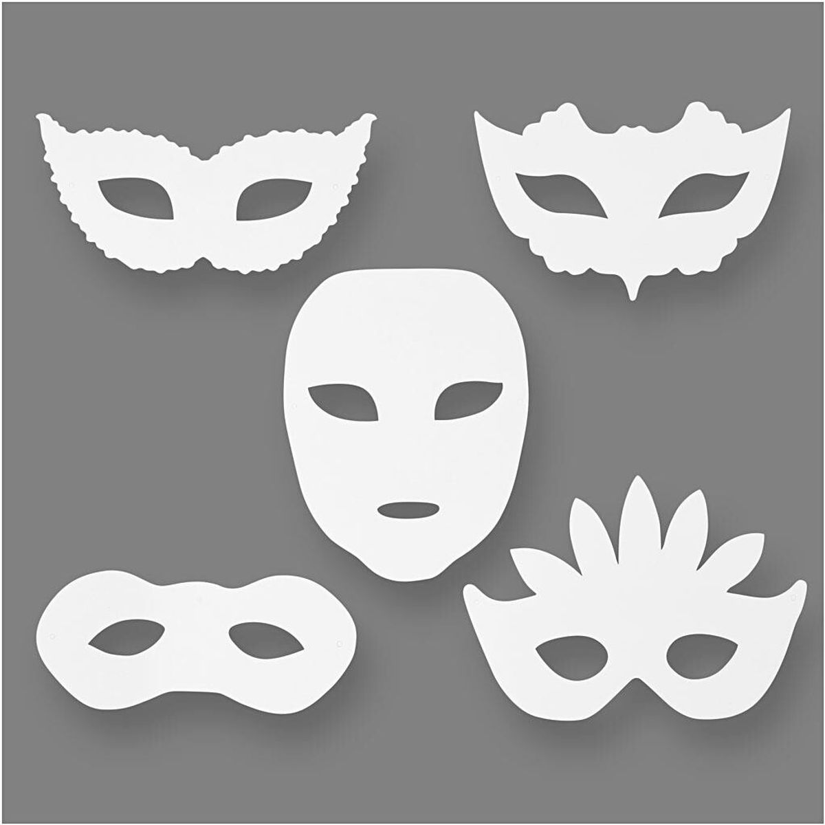 Teatermasker, 8,5-19 cm, 16 ass.