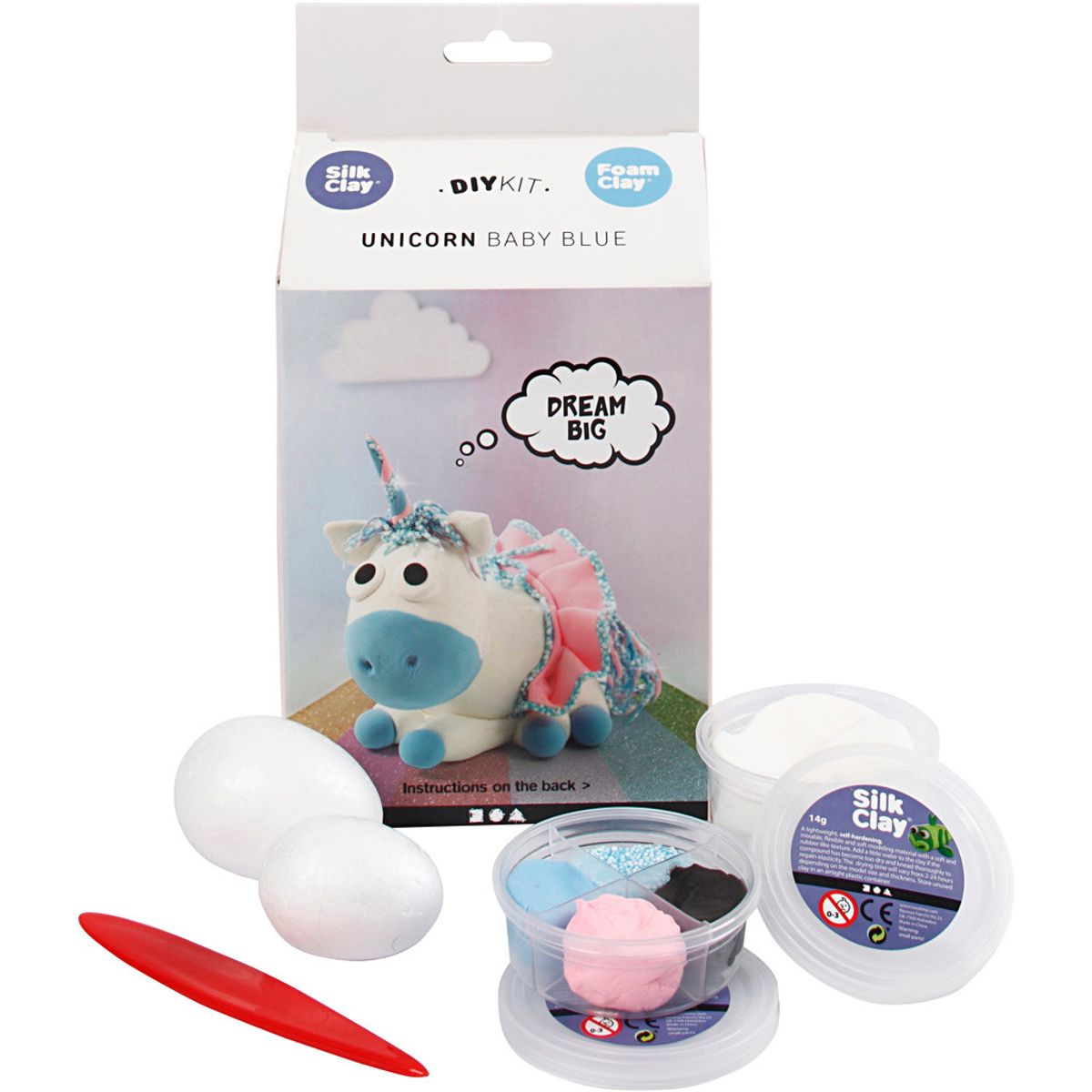 DIY kit Silk Clay og Foam Clay - Funny Friends, enhjørning