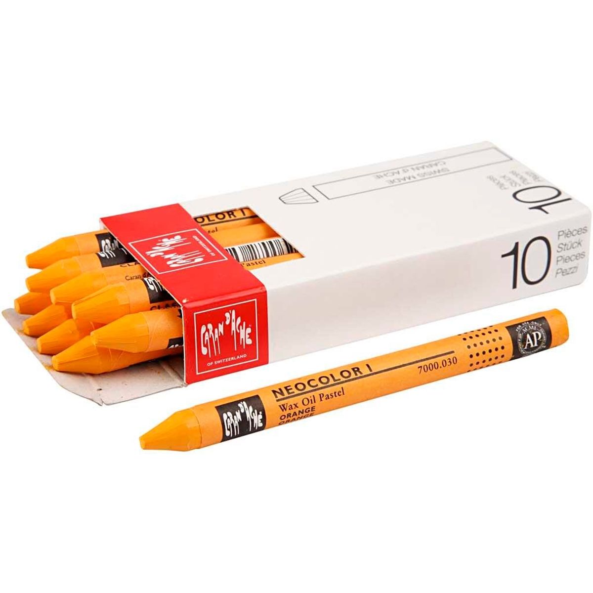 Caran d'Ache Neocolor 1 - Orange 030, 10 stk.