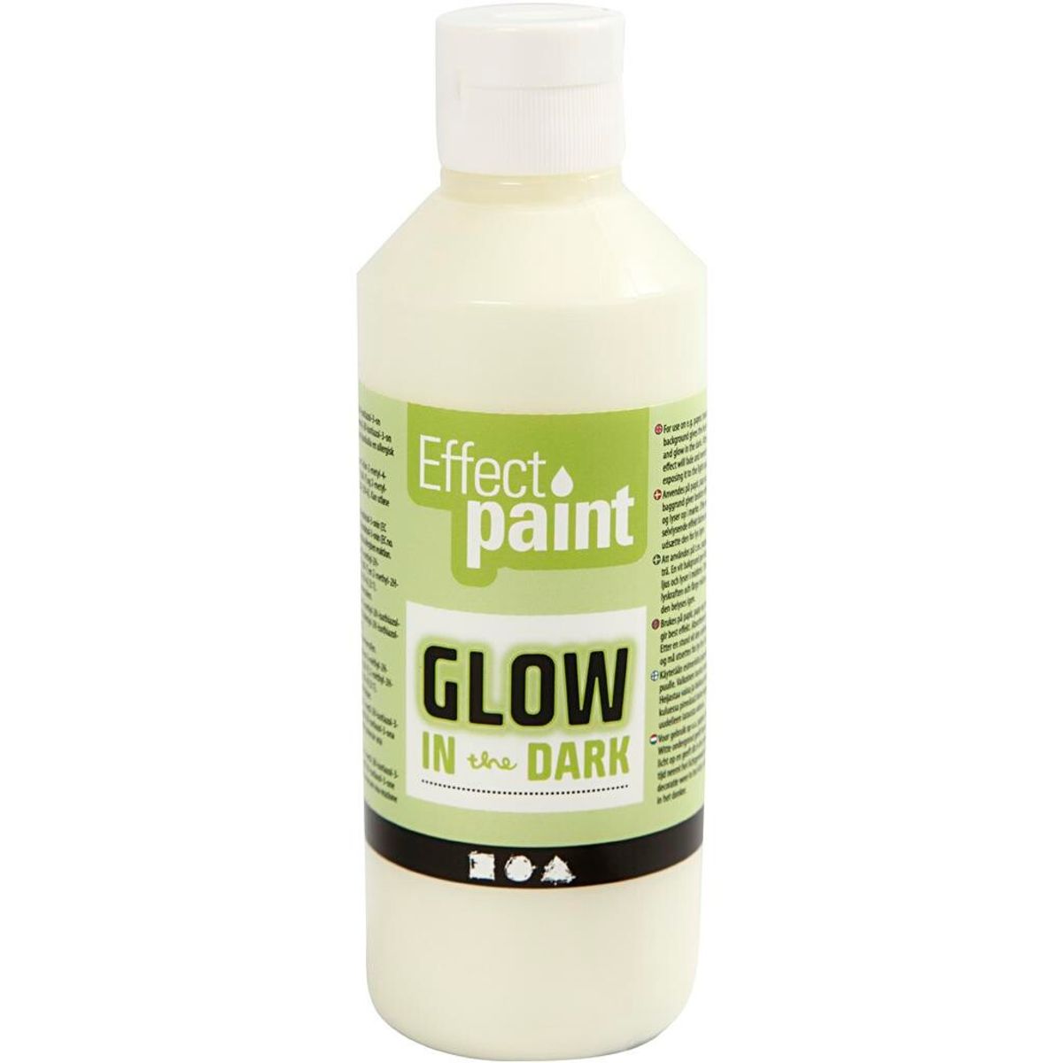 Glow in the dark, grøn/gul, 250 ml