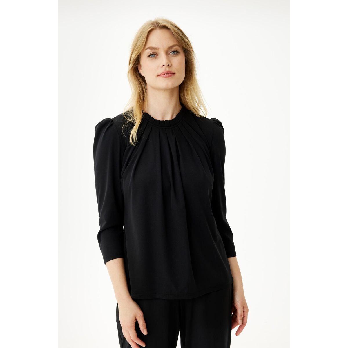 IN FRONT Grazia Bluse, Farve: Black, Størrelse: XL, Dame