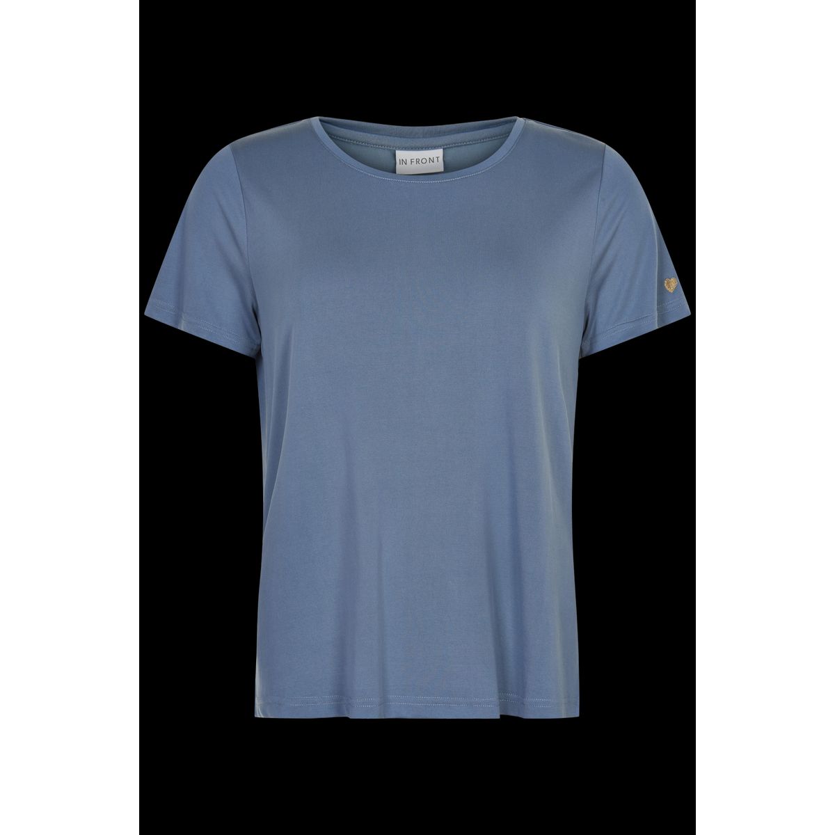 IN FRONT Nina T-shirt, Farve: Dusty Blue, Størrelse: XL, Dame