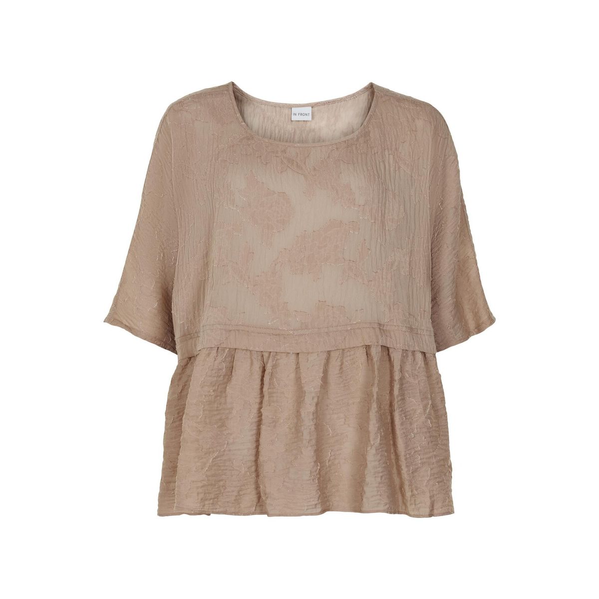 IN FRONT Fine Bluse, Farve: Sand, Størrelse: L/XL, Dame