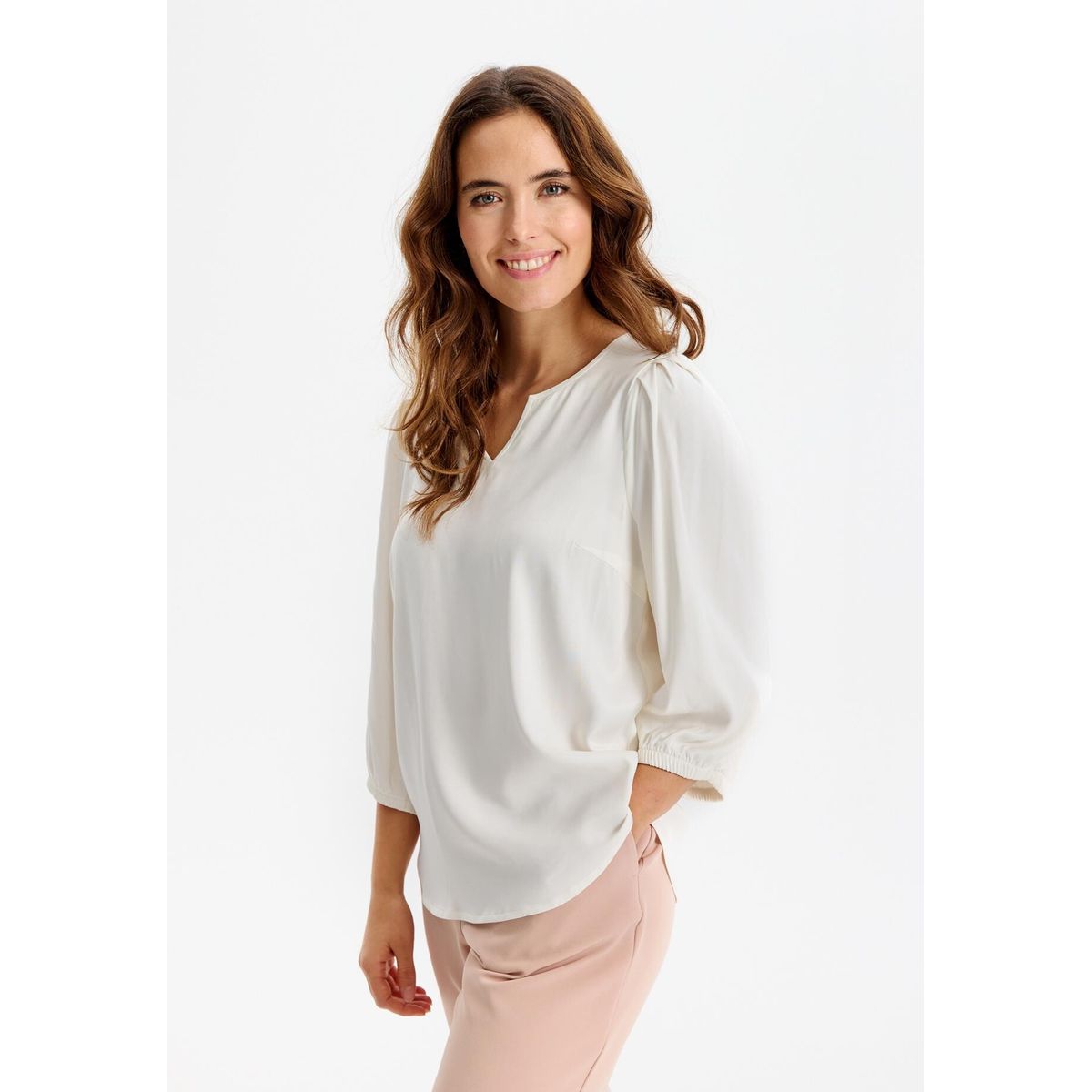 IN FRONT Esmeralda Bluse, Farve: Off White, Størrelse: M, Dame