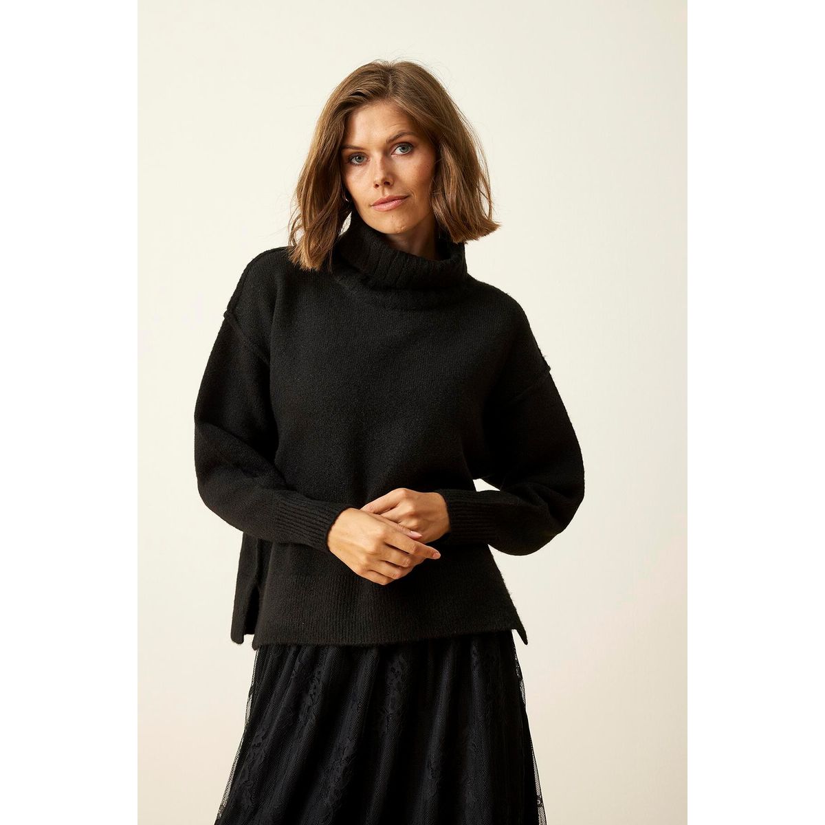 IN FRONT Loulou Sweater, Farve: Black, Størrelse: XXL, Dame