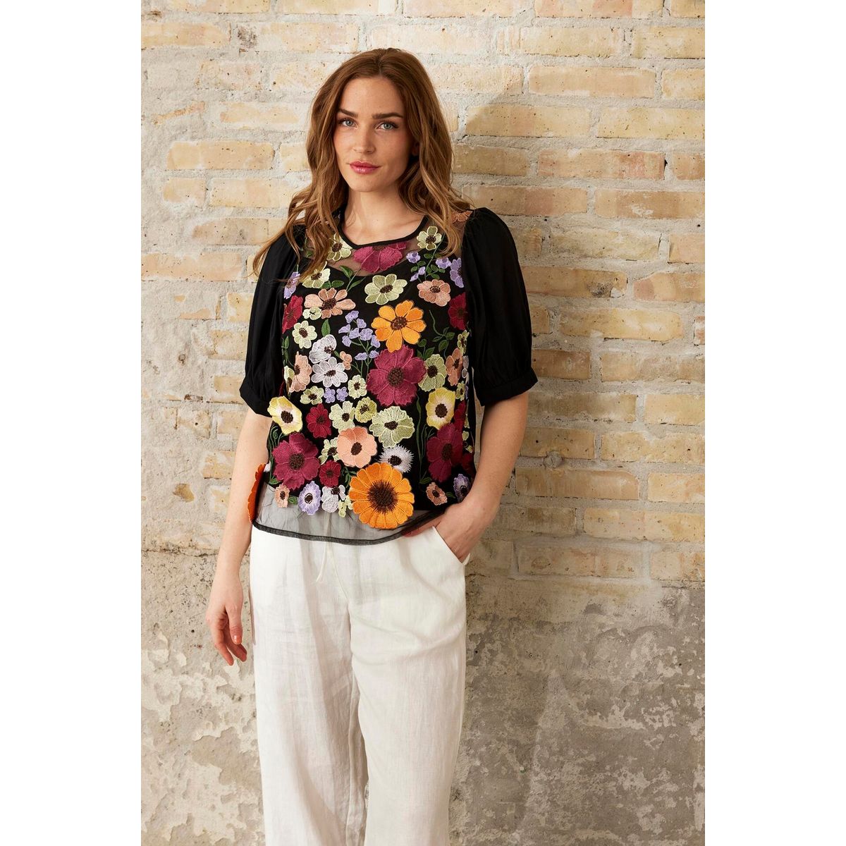 IN FRONT Jose Bluse, Farve: Multicolor, Størrelse: M, Dame