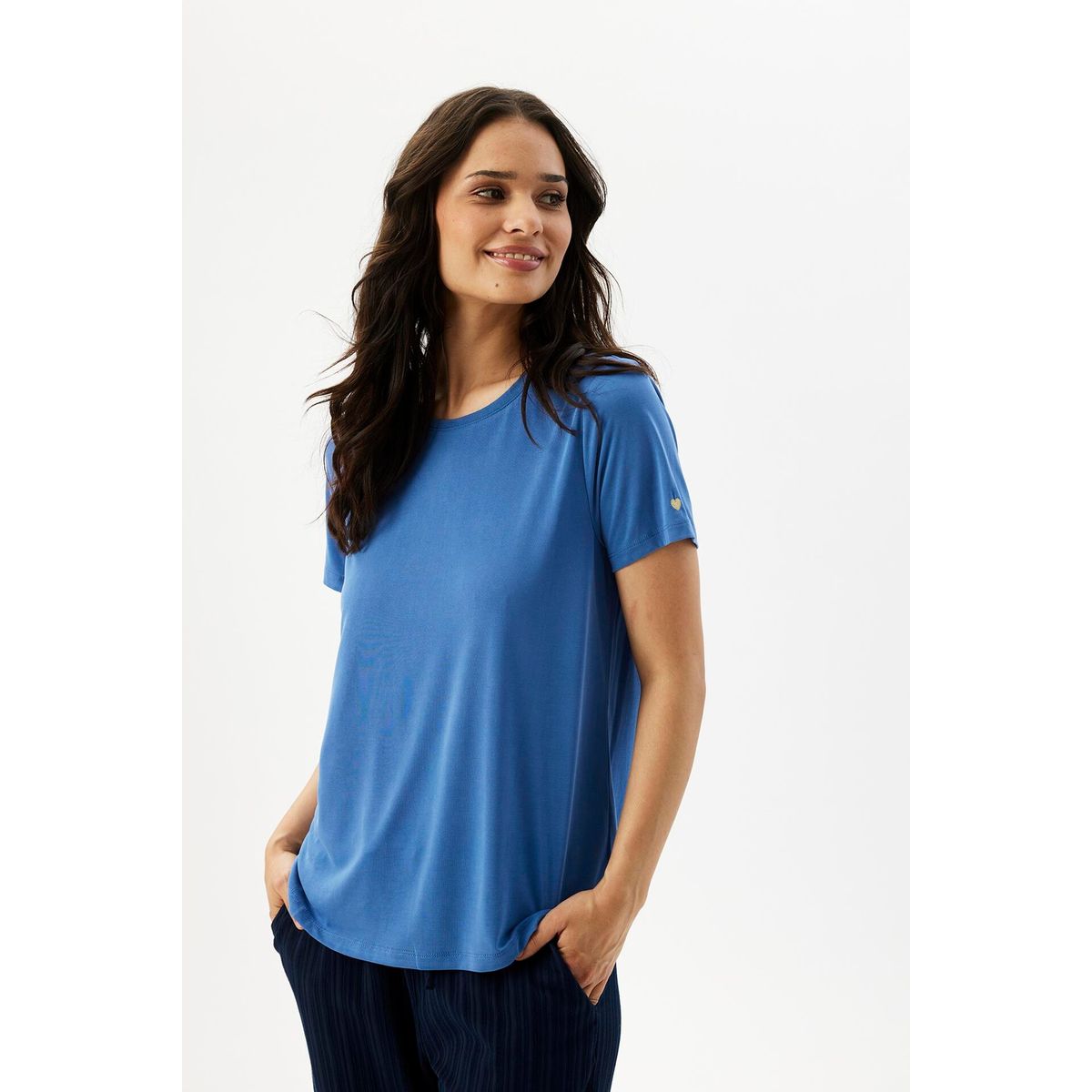 IN FRONT Nina T-shirt, Farve: Royal Blue, Størrelse: XXL, Dame