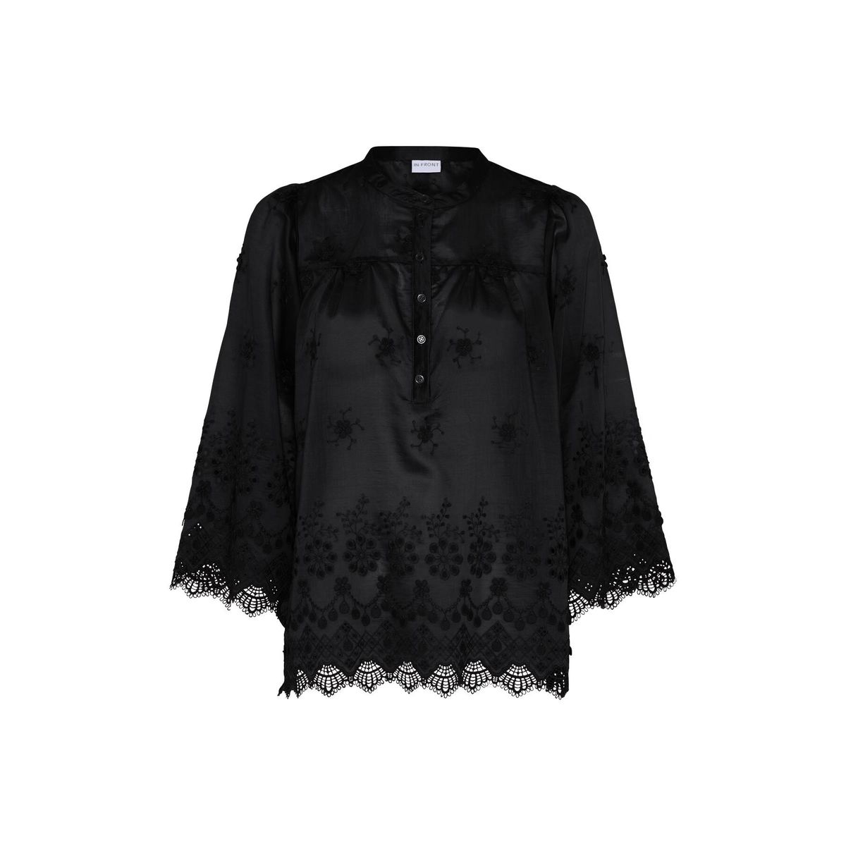 IN FRONT Esme Bluse, Farve: Black, Størrelse: XXL, Dame