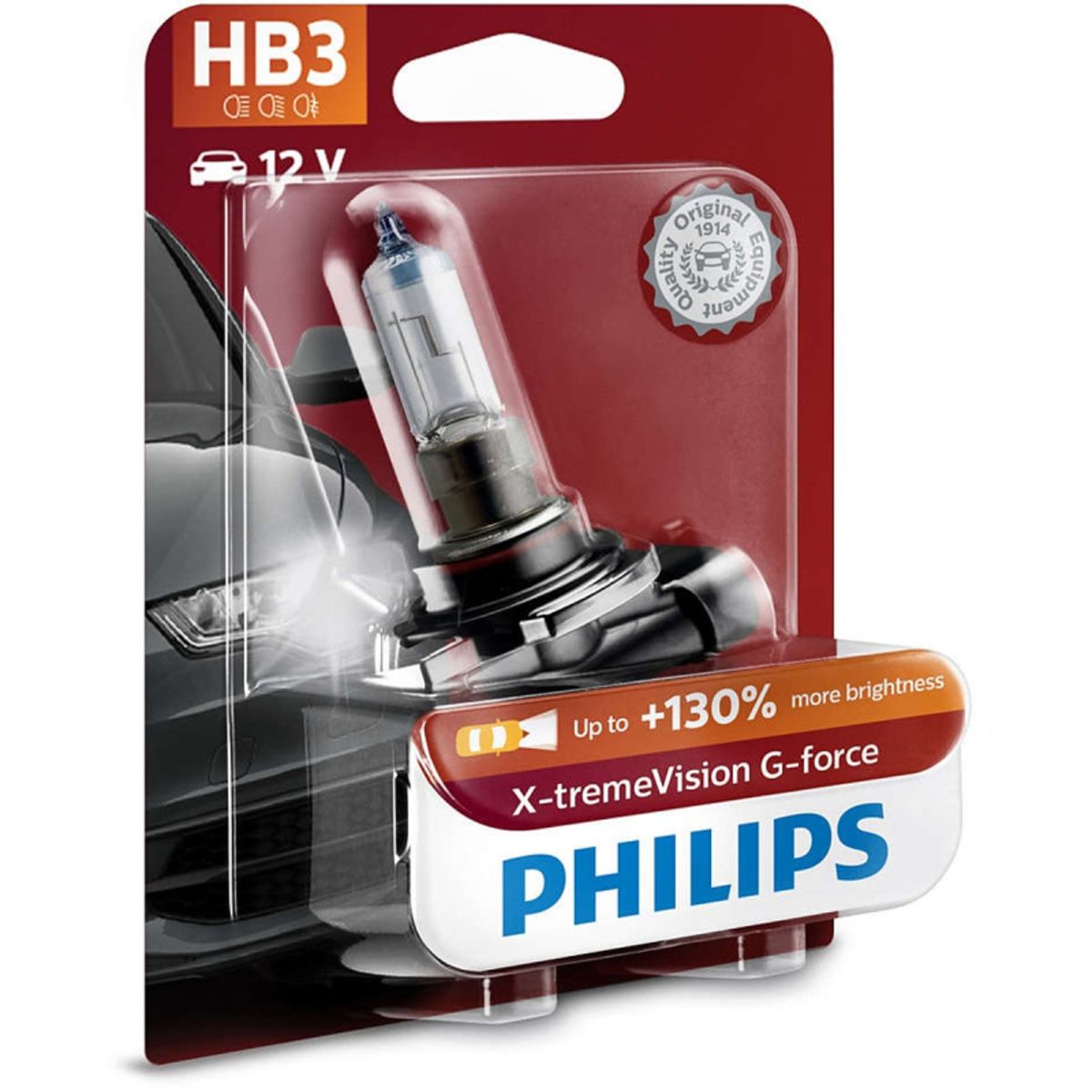 Philips HB3 X-tremeVision G-force pærer +130% mere lys ( 1 stk)