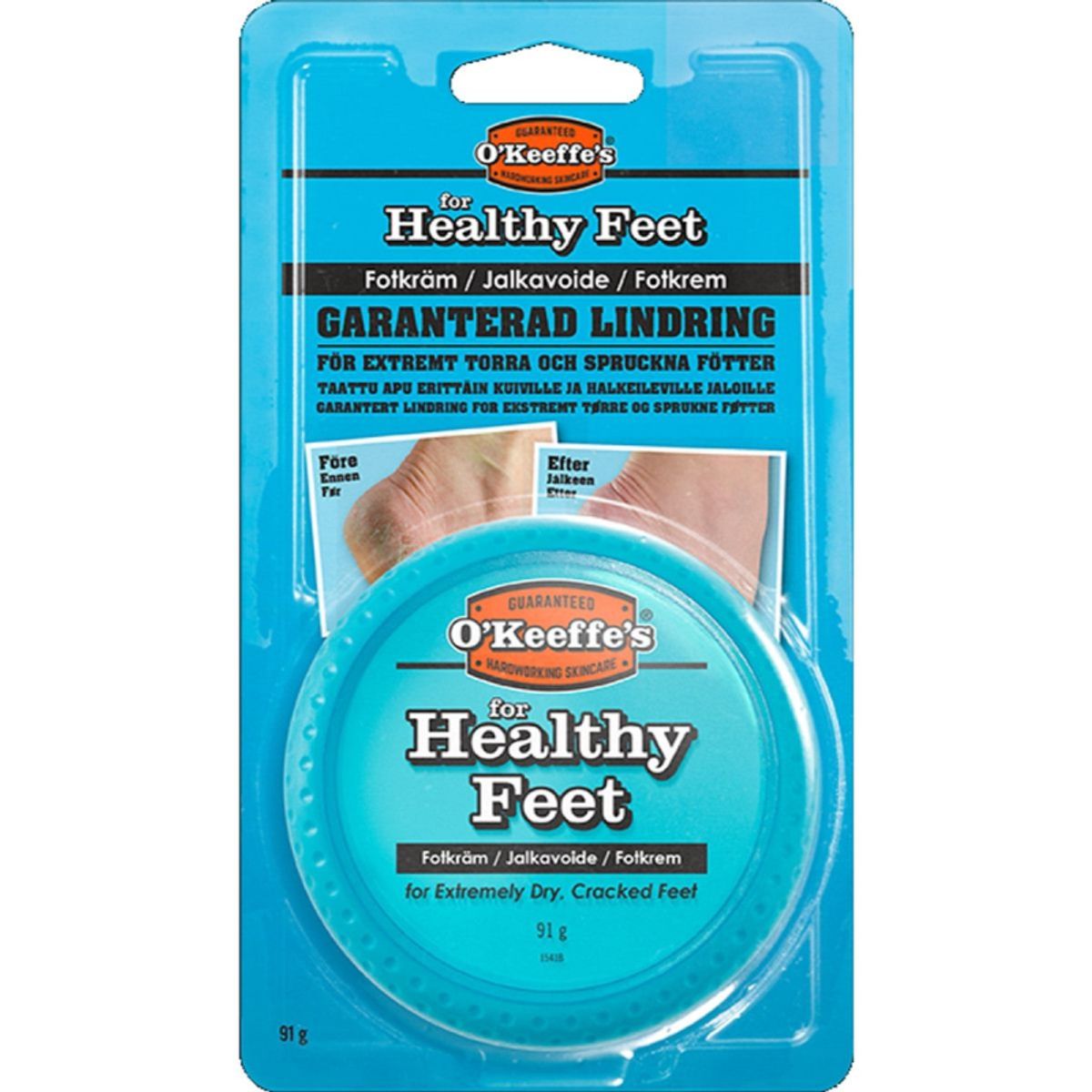 Healthy Feet, fodcreme i 91g i krukke fra O´Keeffe´s