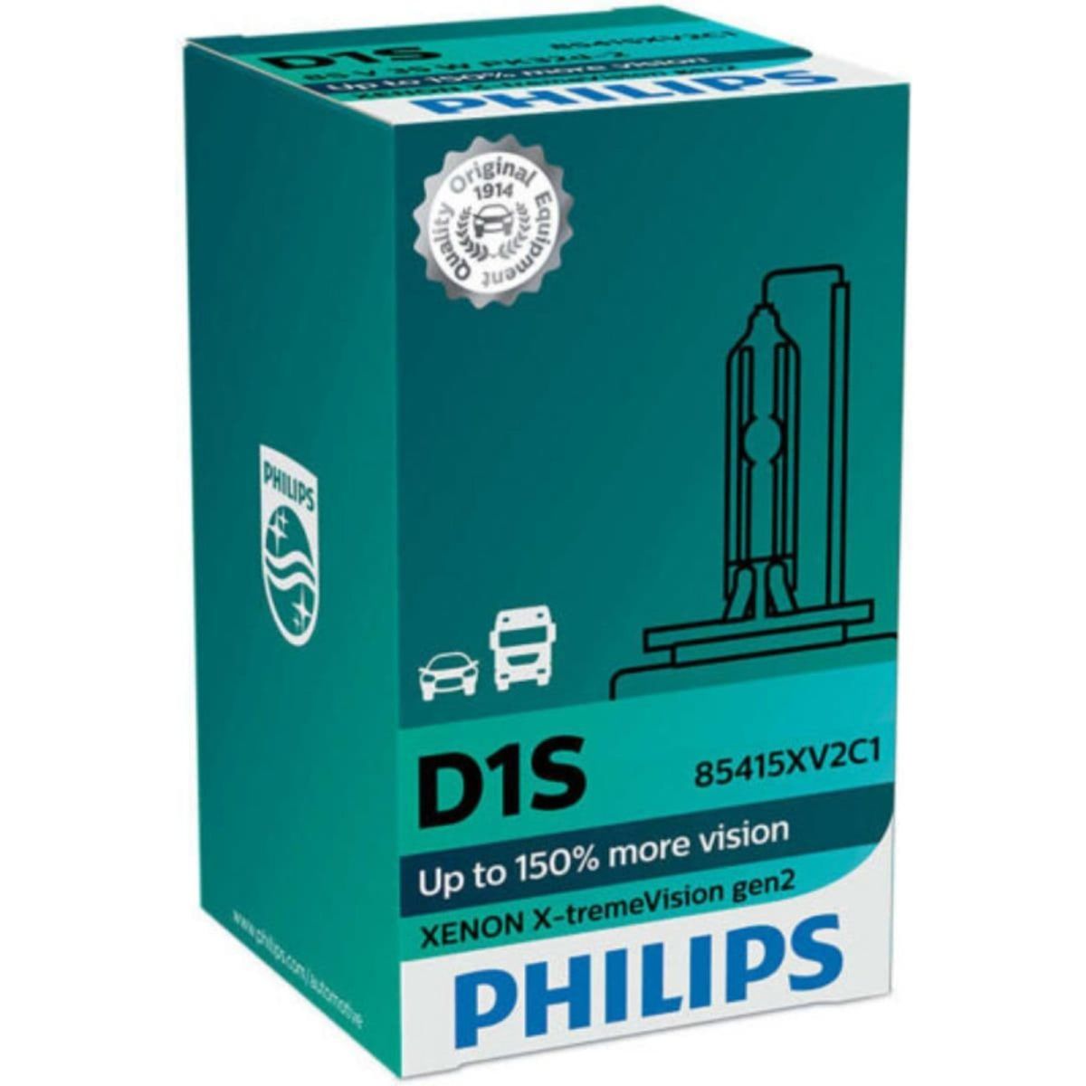 Philips D1S X-tremeVision gen2, Xenonpære med op til +150% mere lys (1 stk)