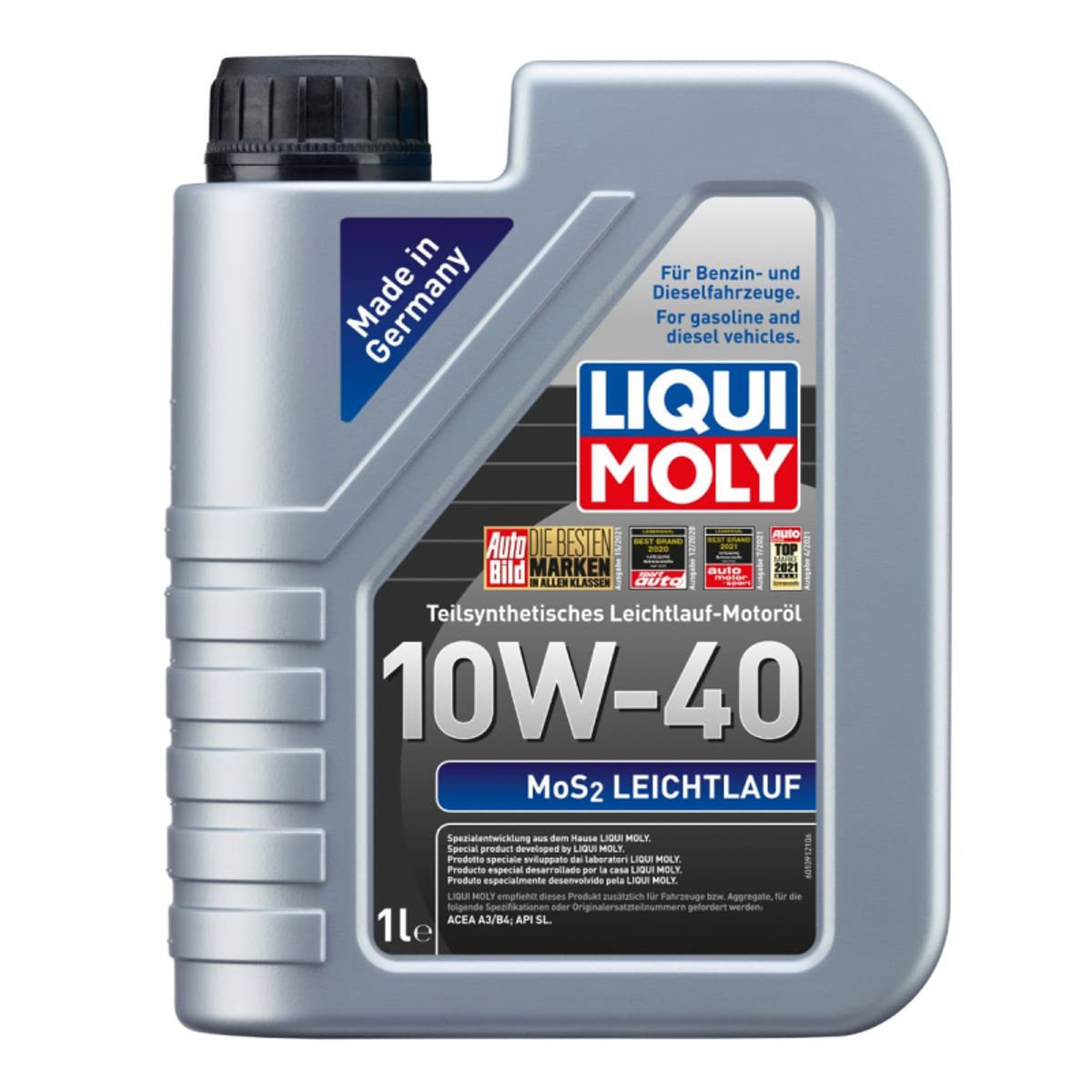 10W40 Motorolie MoS2 - Liqui moly, Letløb i 1L dunk