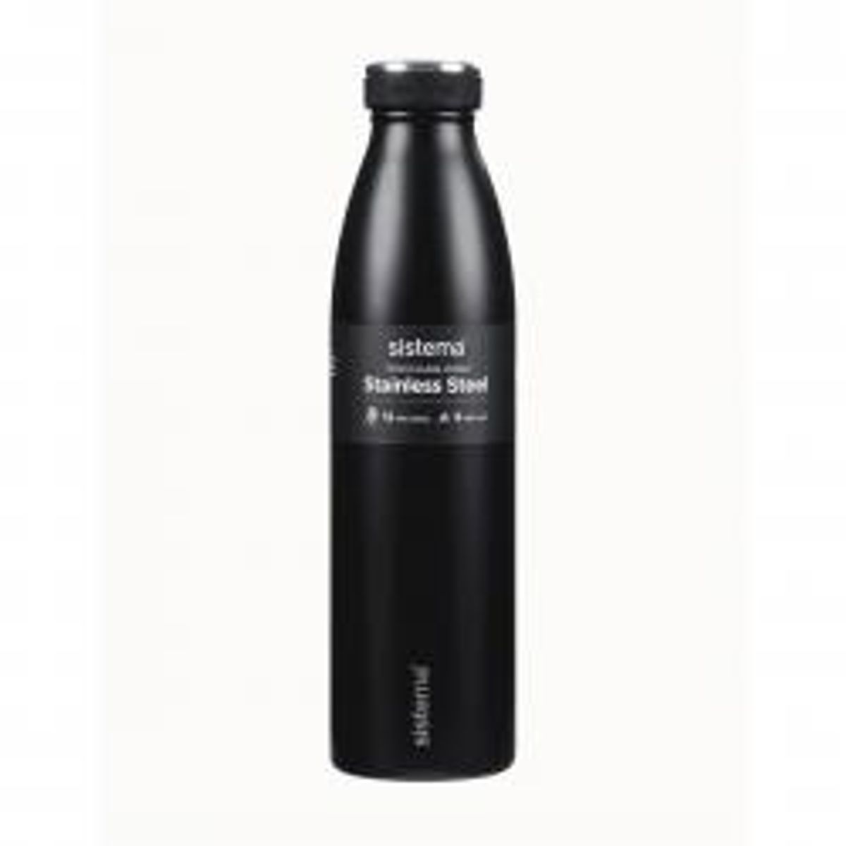 Sistema Stainless Steel 750ml - Sort - Drikkeflaske