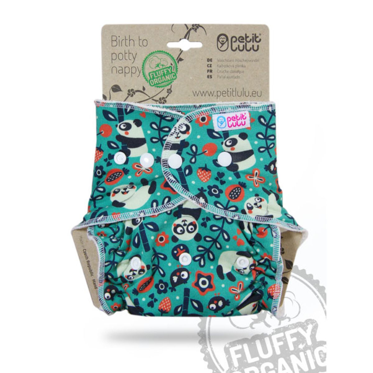 Petit Lulu formsyet onesize fluffy - trykknapper - faddy panda