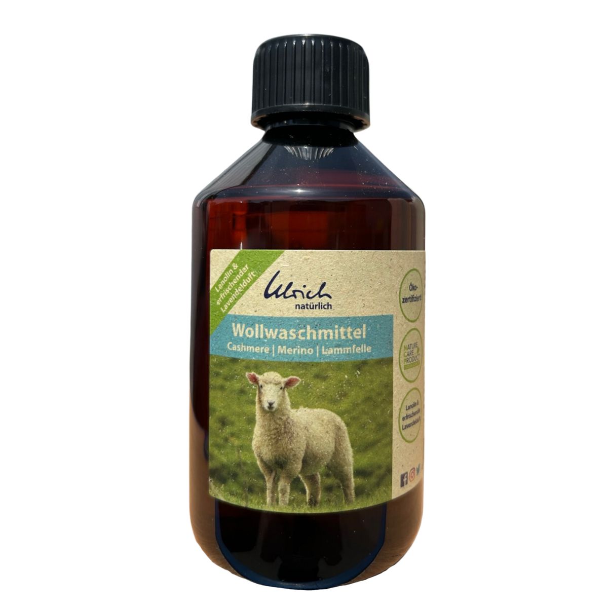 Ulrich Natürlich vaskemiddel til cashmere, merino og lammeskind med lavendel - 250 ml - økologisk