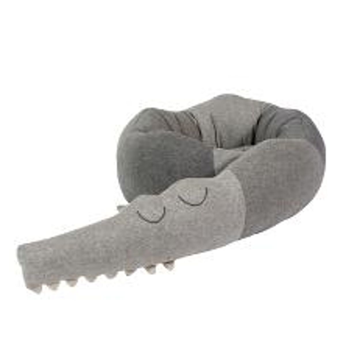 Strikket Pude - Sleepy Croc - Elephant Grey