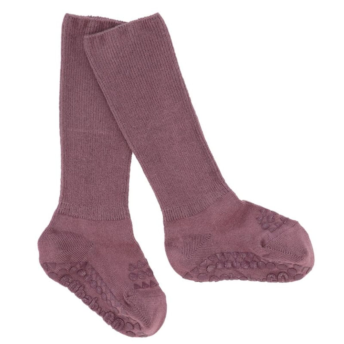 Skridsikre Strømper Bambus - Misty Plum - 12-24 mdr