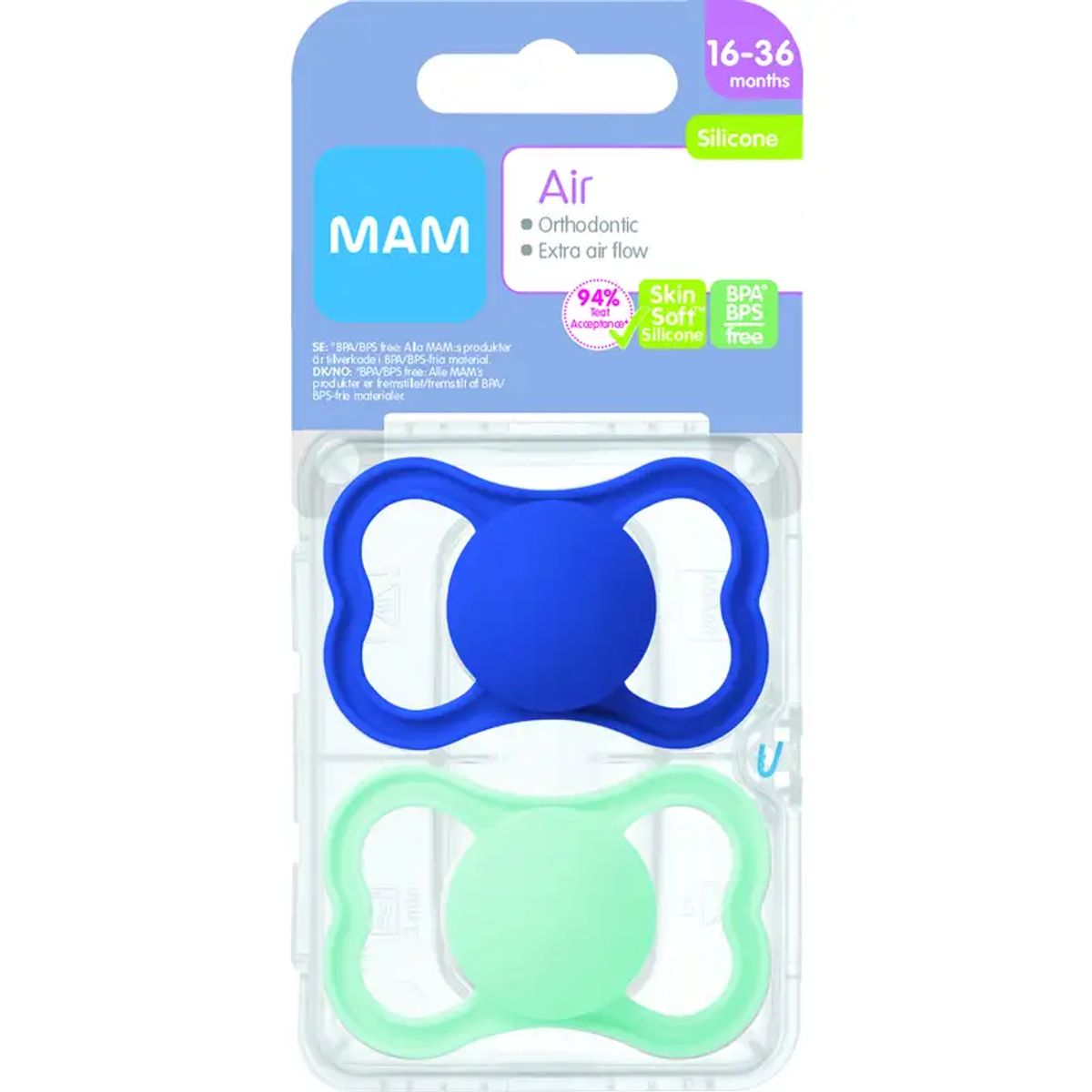 MAM Air Silicone Blue 16-36m