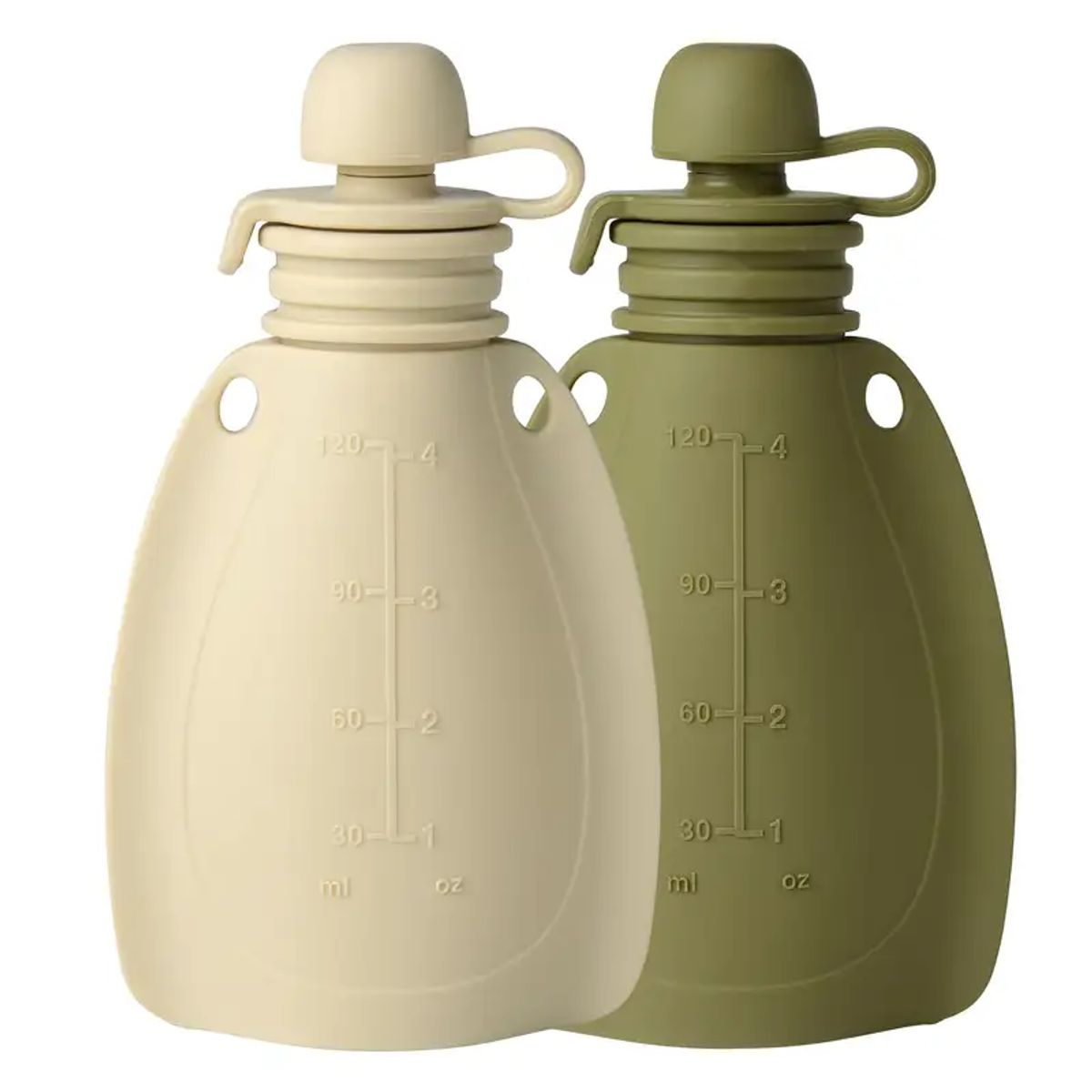 Smoothie flaske 2 pak - Beige/ Moss green