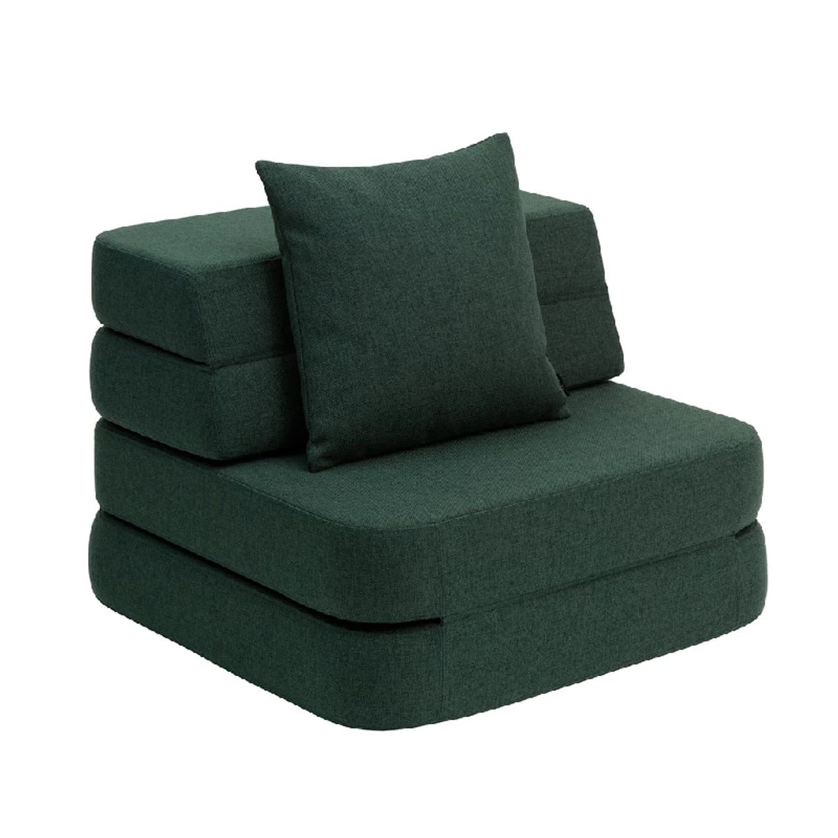 by Klipklap 3 Fold Sofa Single - Flere Farver - Deep Green w. Light Green