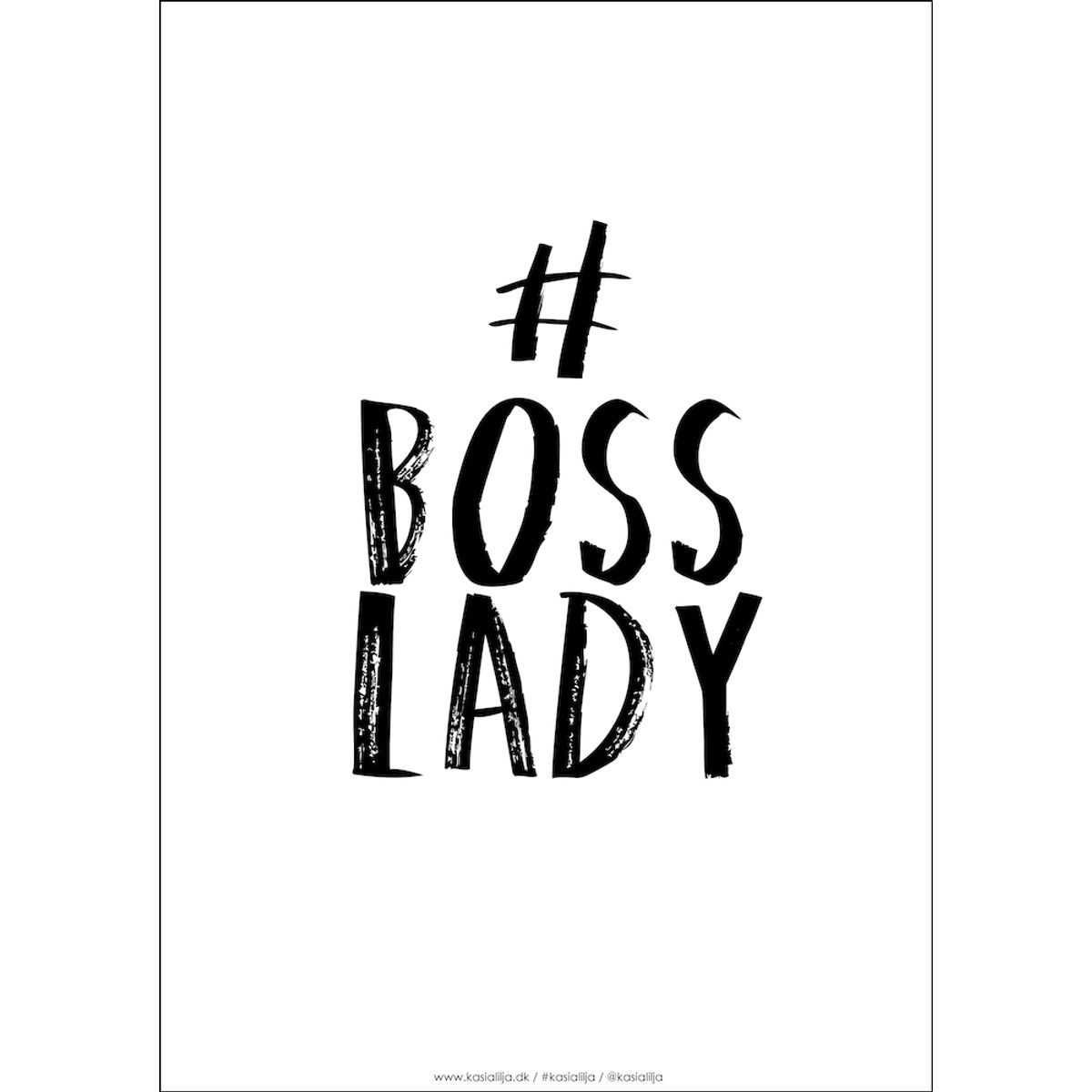 A4 Plakat - BOSS LADY (Sort)