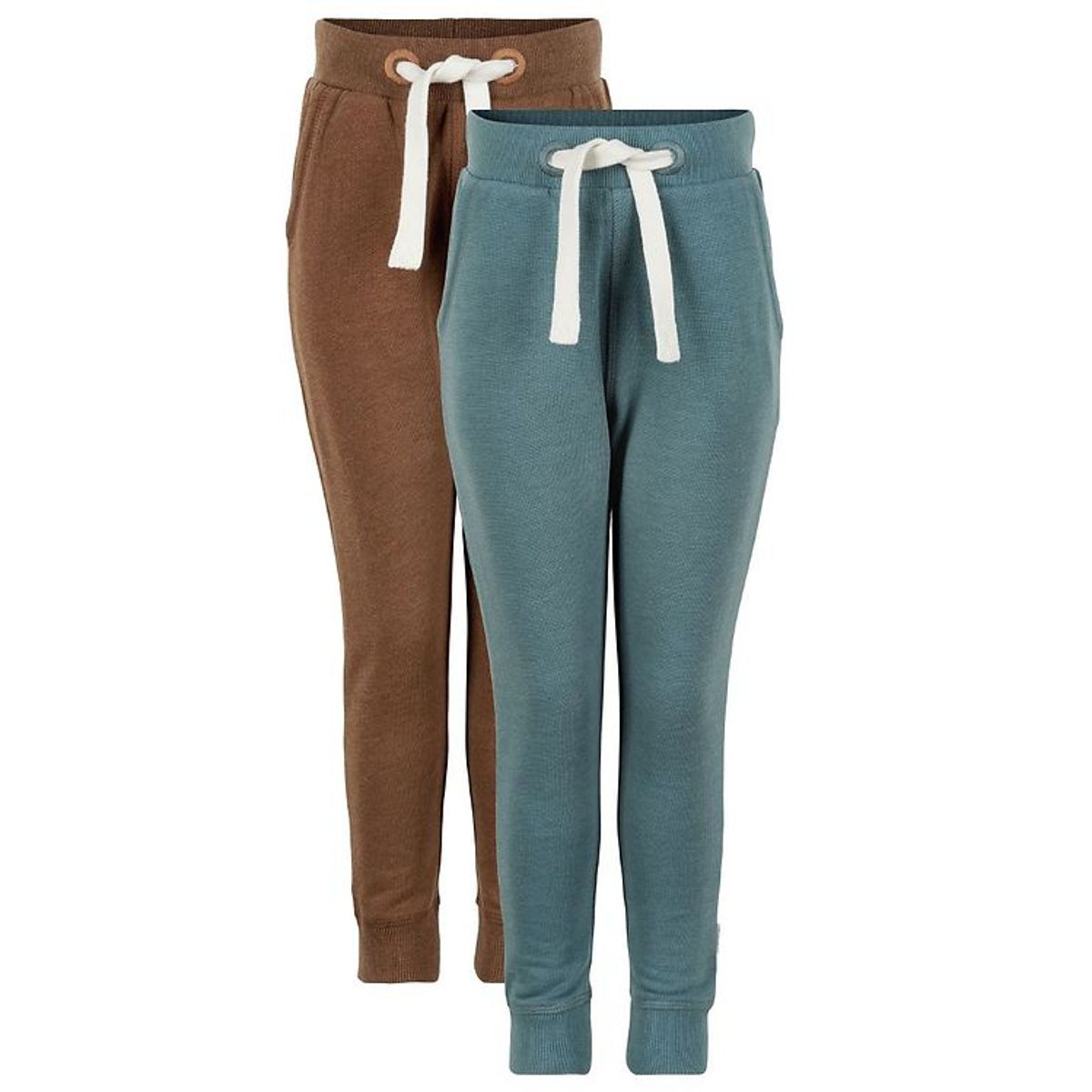 Minymo Sweatpants - 2-pak - Toffee/Aquagrøn